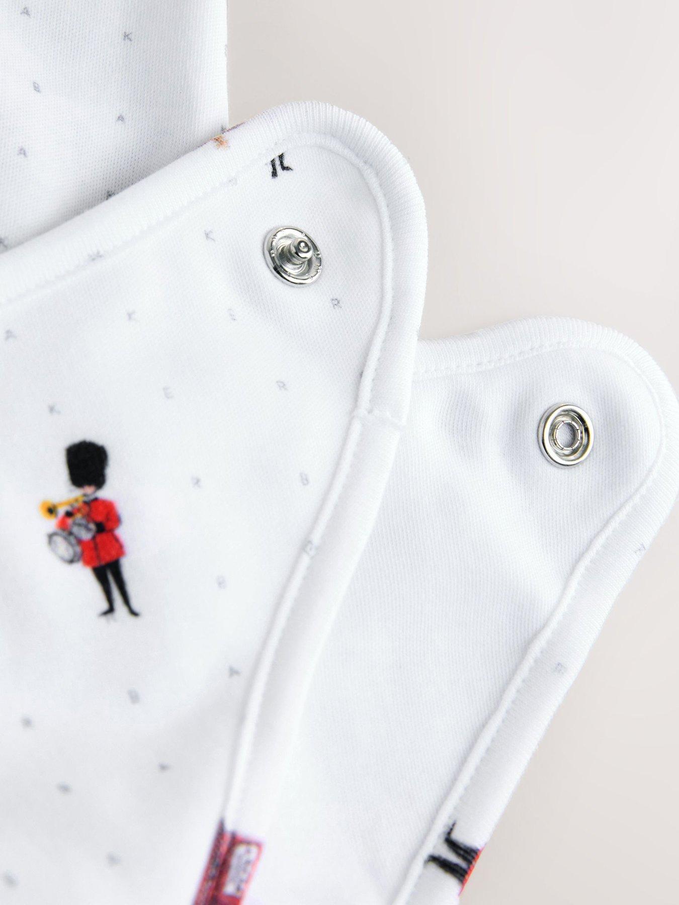 Image 5 of 6 of Ted Baker Baby Boys London Print Sleepsuit Set - White