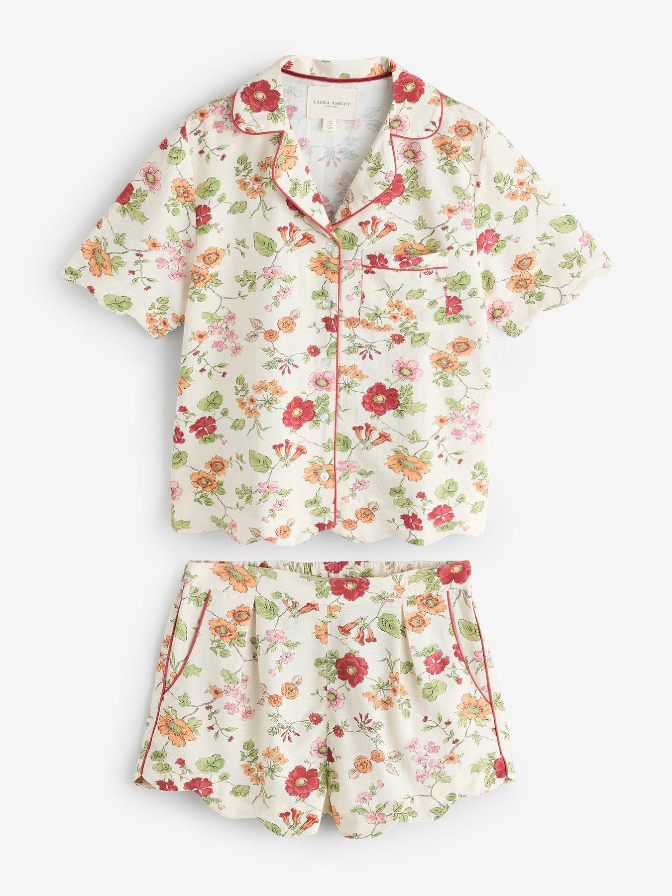 Image 5 of 7 of Laura Ashley Penny Woven Pyjama Set - Red