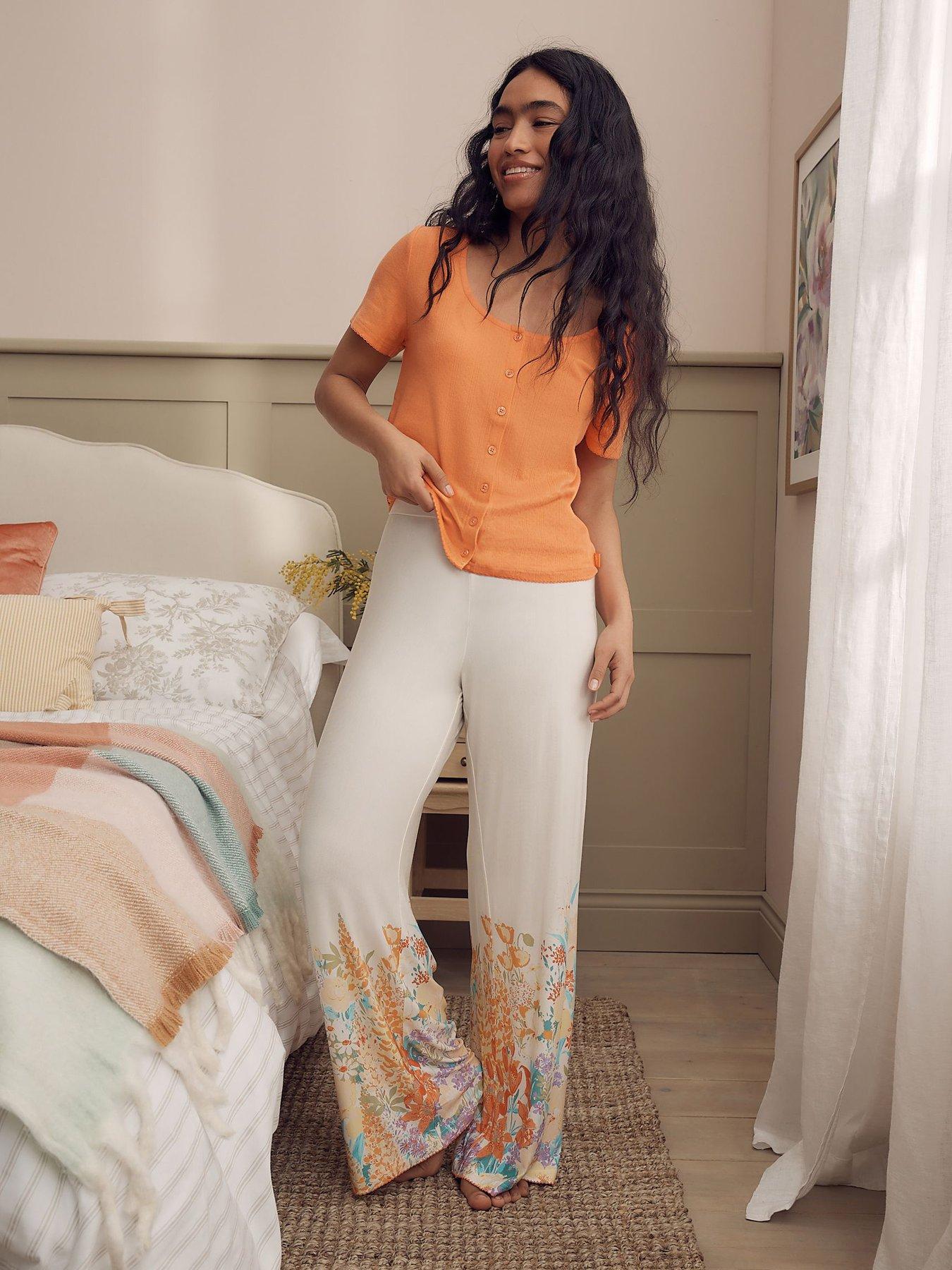 Image 1 of 7 of Laura Ashley Pointelle Short Sleeve Jer Pyjamas - Pink
