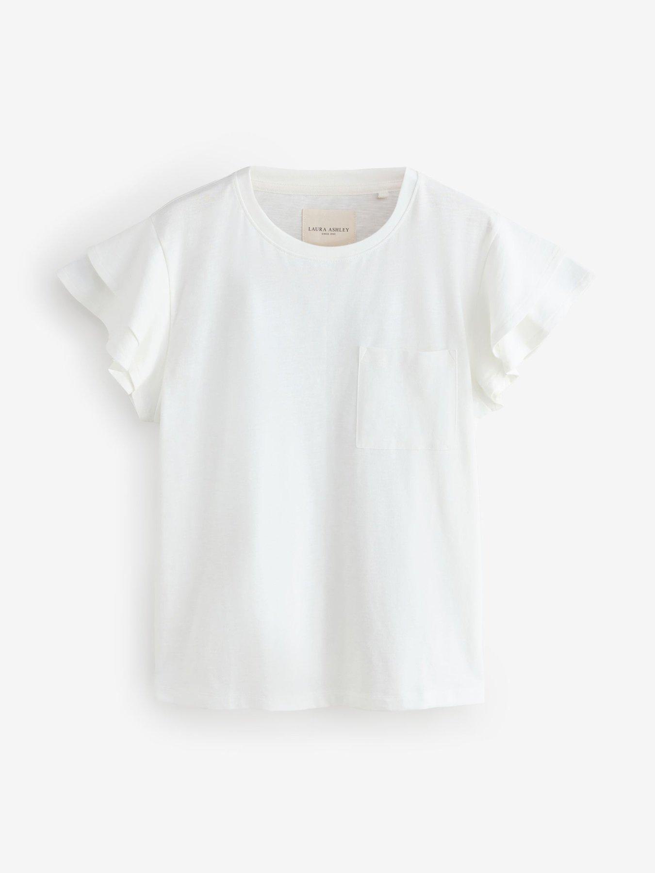  image of laura-ashley-peony-ruffle-short-sleeve-jersey-pyjamas-pink