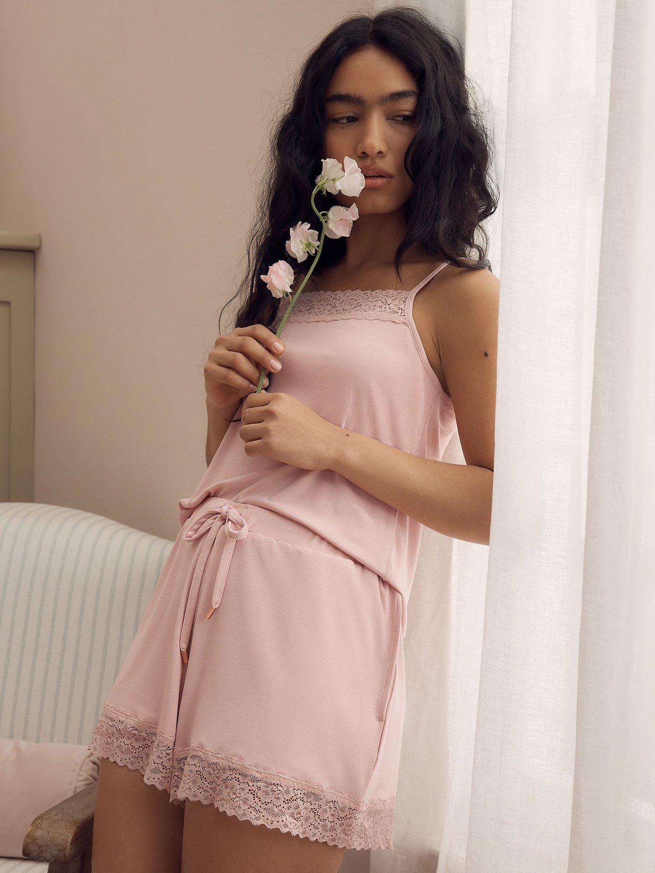 Laura Ashley Vest SSET Mod Rib Pyjamas - Pink