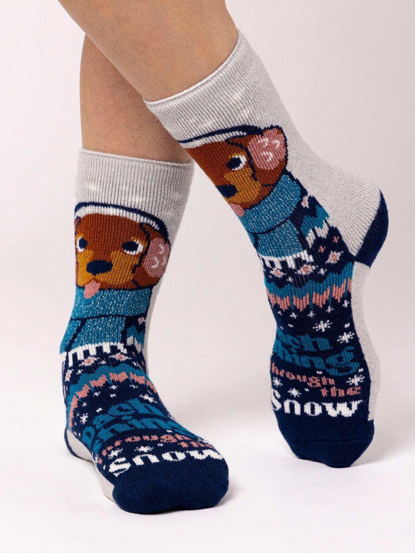 Heat Holders Heat Holdersladies 1 Pair Lite Christmas Socks - Dancing Through The Snow