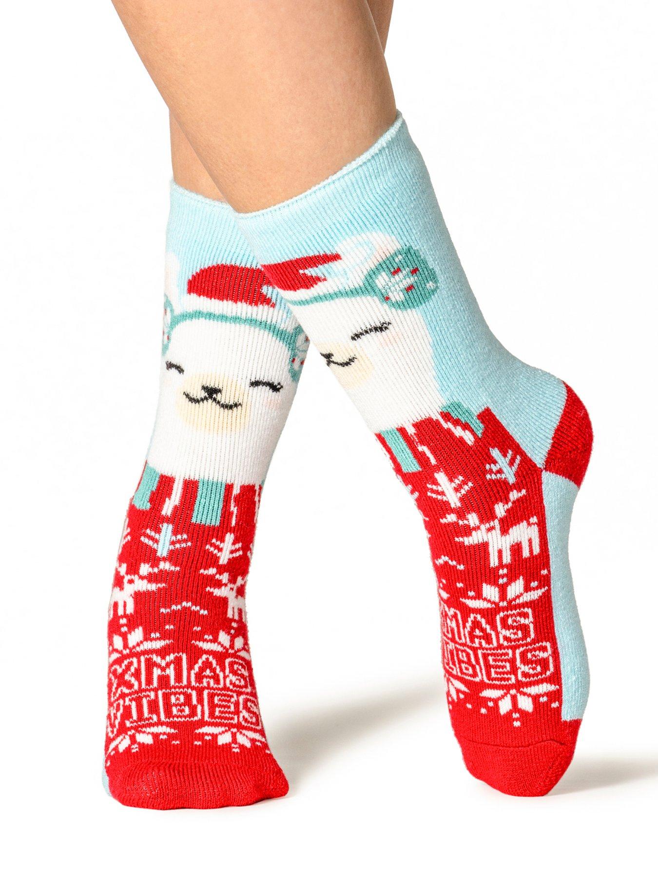 Heat Holders Ladies 1 Pair Lite Christmas Socks - Cosy Alpaca