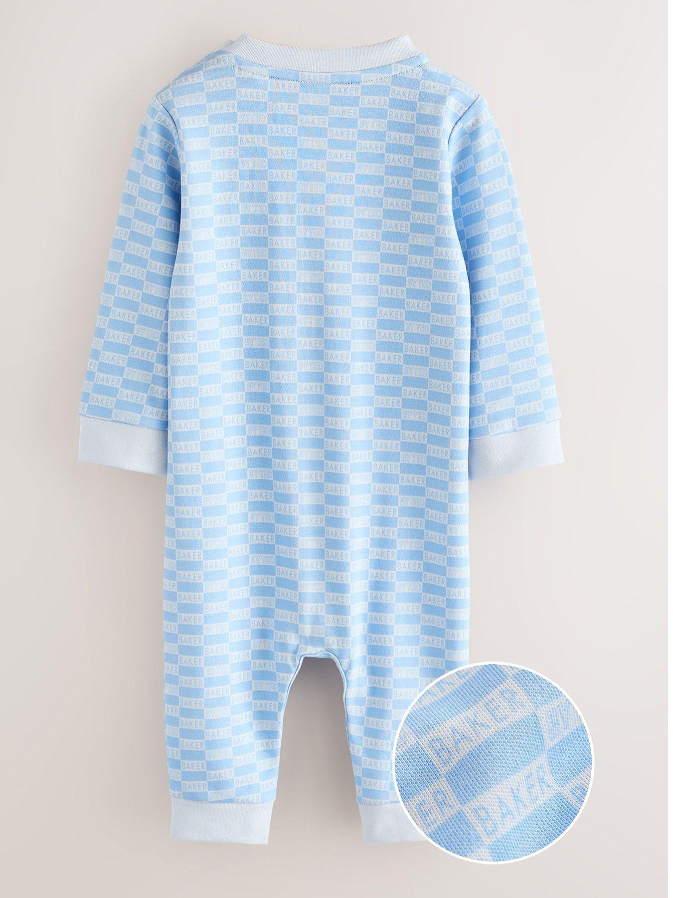  image of ted-baker-baby-boys-2-pack-romper-hat-set-blue