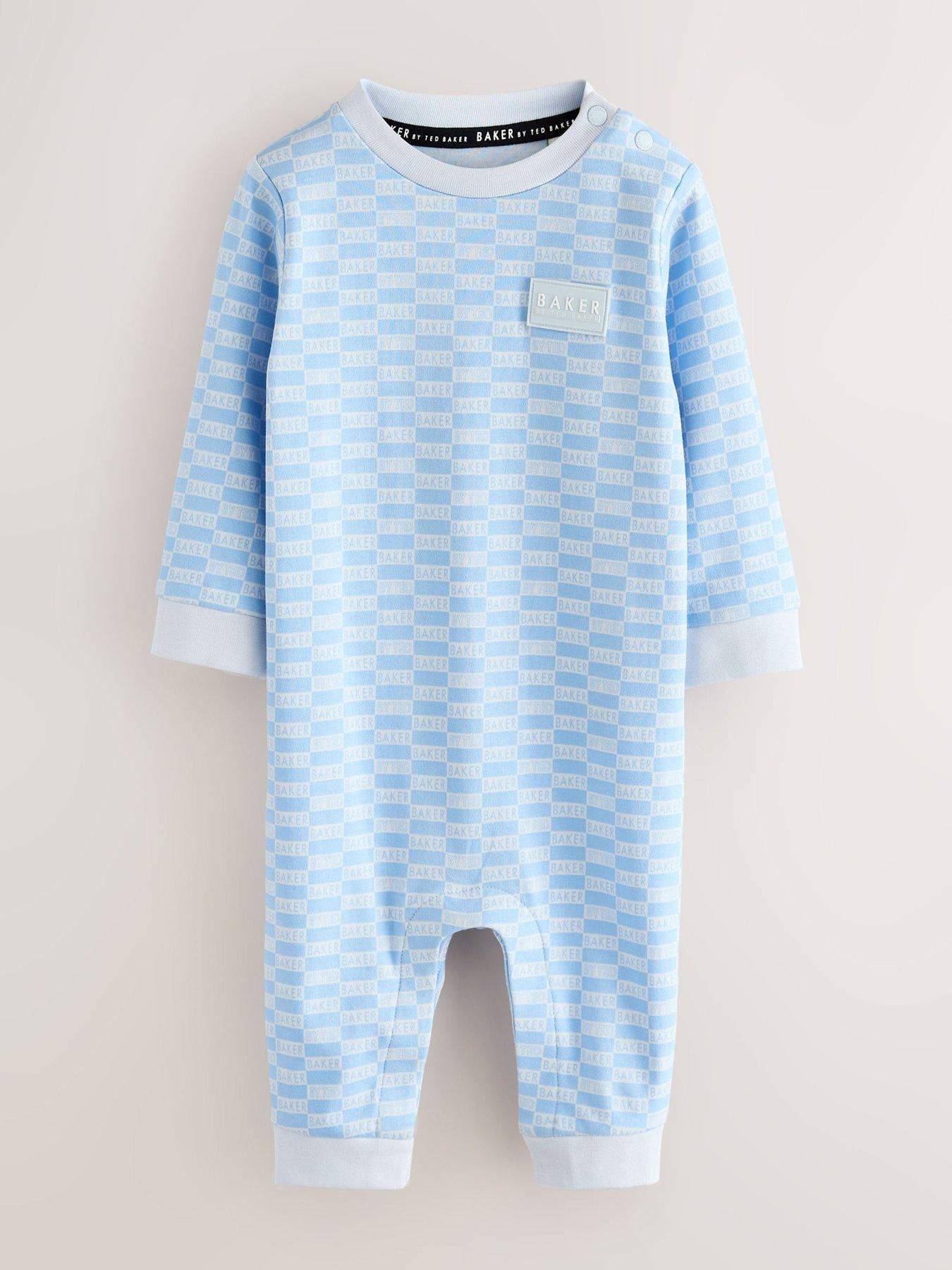  image of ted-baker-baby-boys-2-pack-romper-hat-set-blue