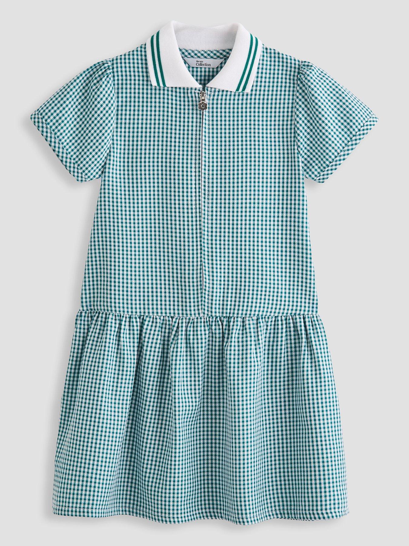 Image 1 of 4 of The Very Collection Gingham School Dress - Green