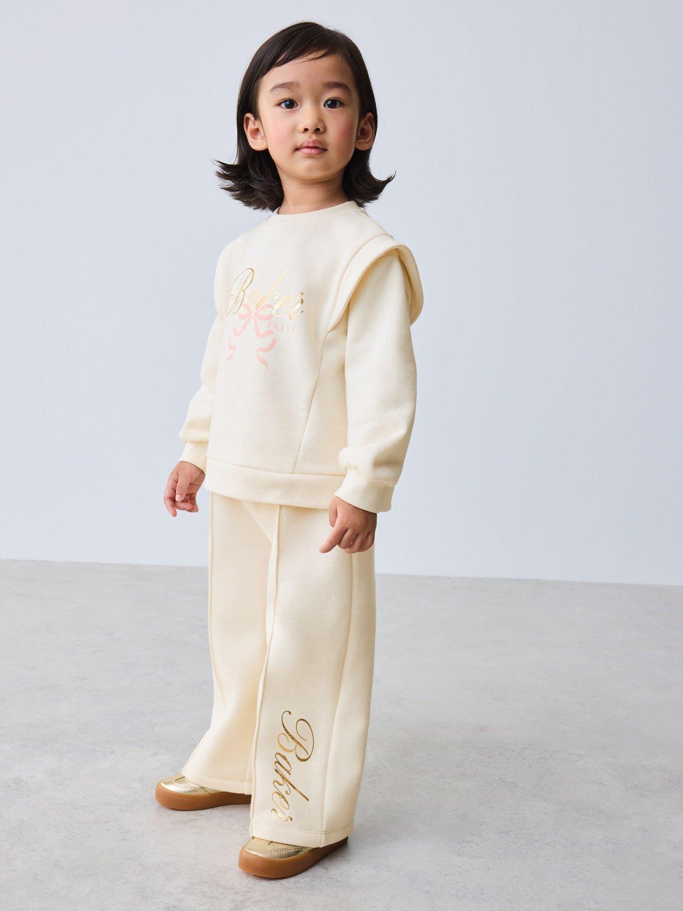 Ted Baker Younger Girls Frill Graphic Set - Cream