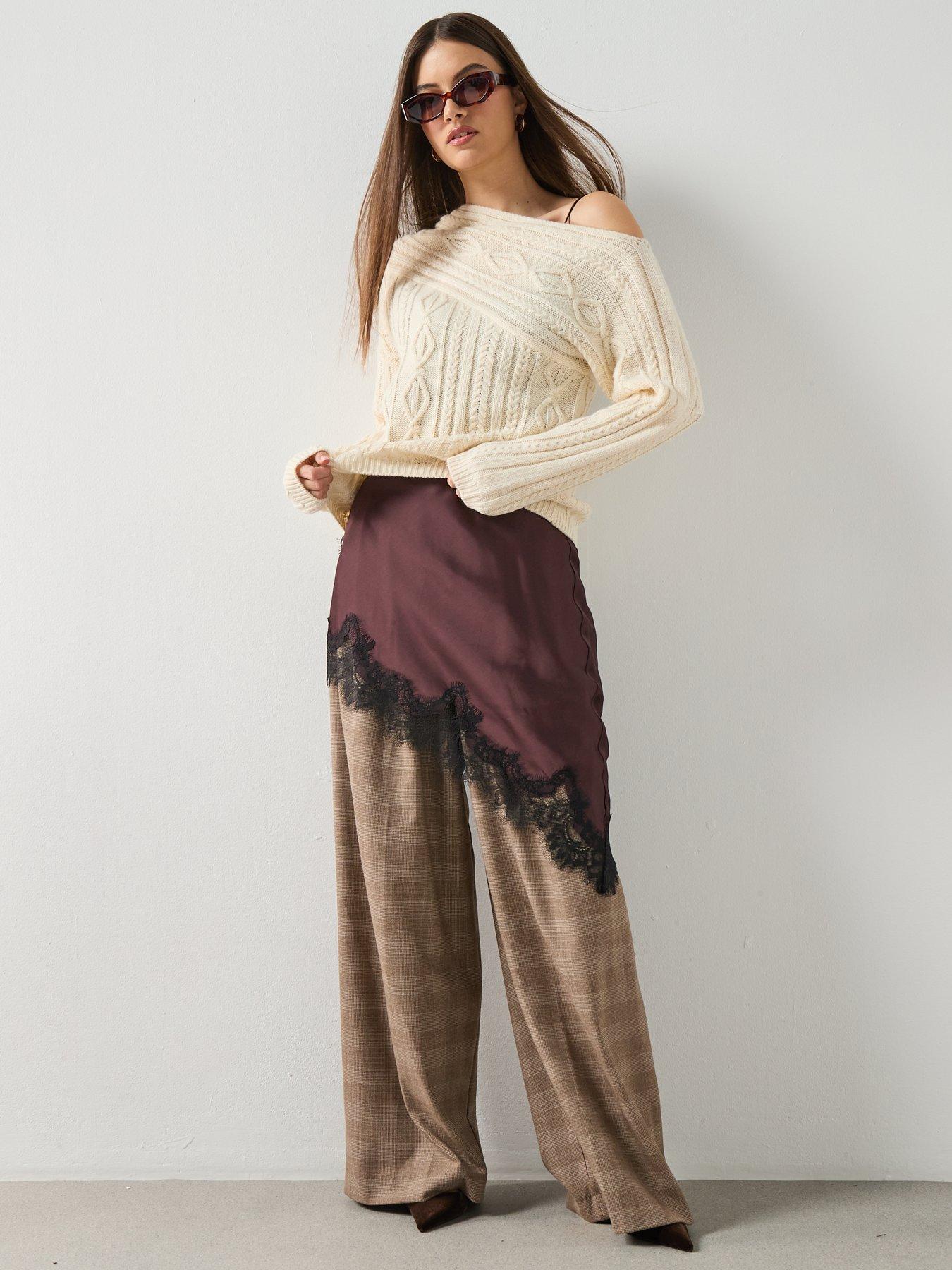  image of mango-braided-wool-blend-sweater-ecru
