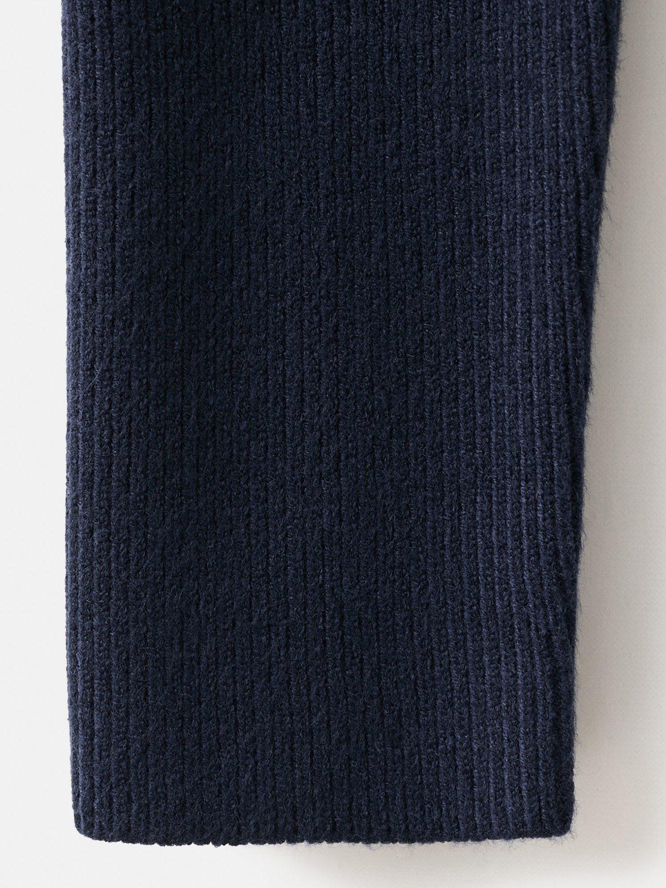 Image 4 of 6 of Mango Sweater With Asymmetrical Roll Neck - Navy
