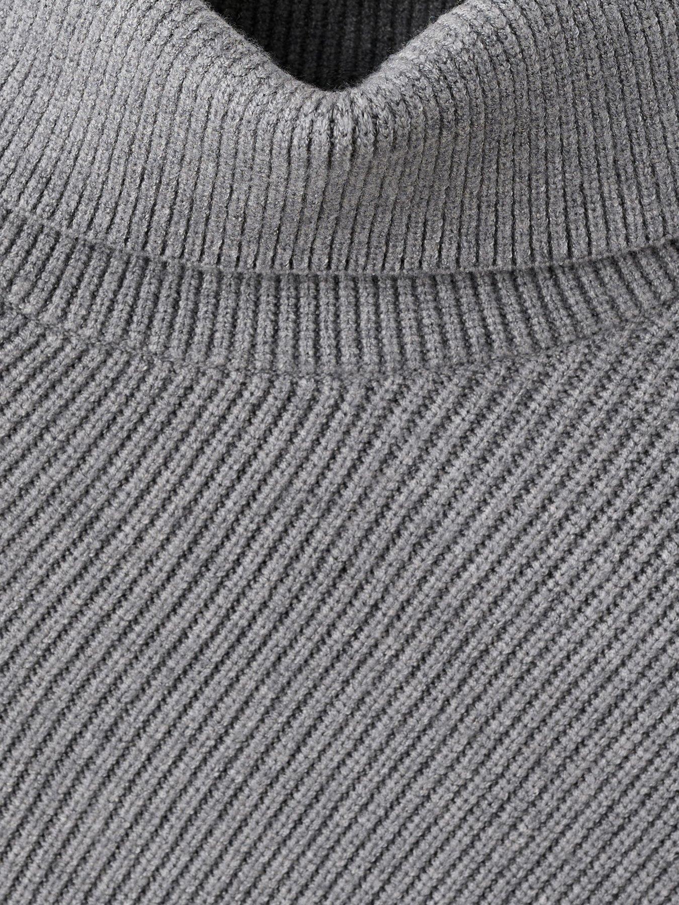  image of mango-sweater-with-asymmetrical-roll-neck-grey