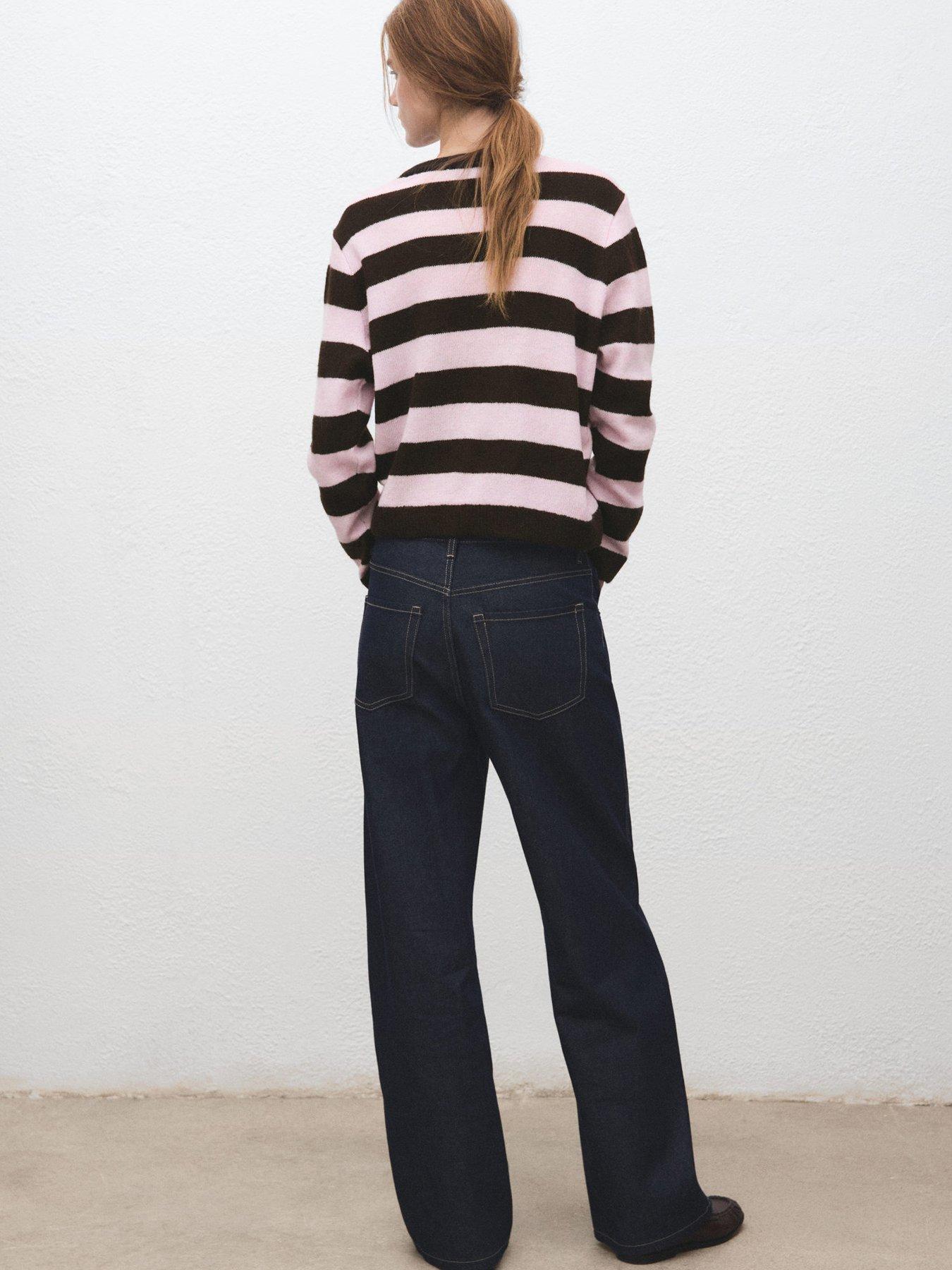 Image 2 of 6 of Mango Long Sleeve Striped Jumper - Pink