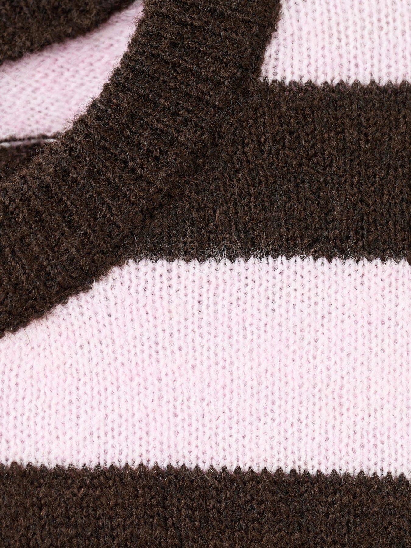 Image 5 of 6 of Mango Long Sleeve Striped Jumper - Pink