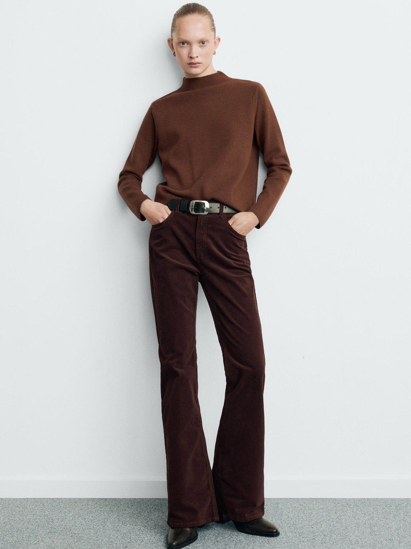 Image 1 of 5 of Mango High Neck Jumper - Brown