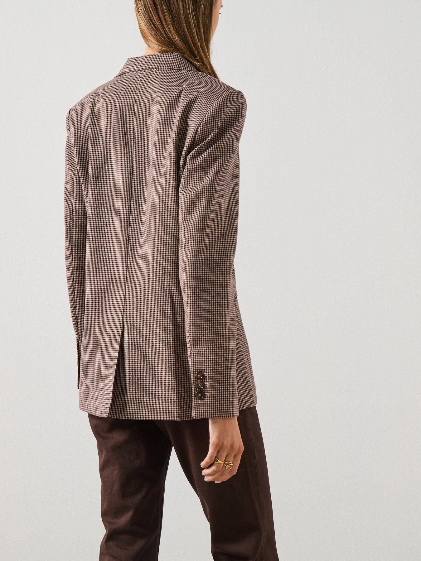 Image 2 of 6 of Mango Houndstooth Blazer - Red