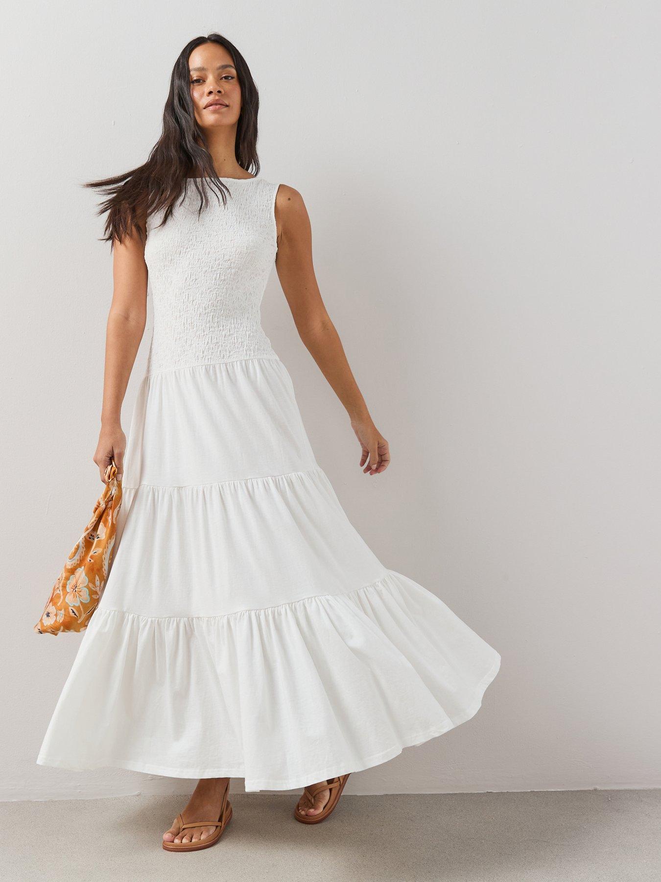 ladies dresses at littlewoods Womens White Midi dresses