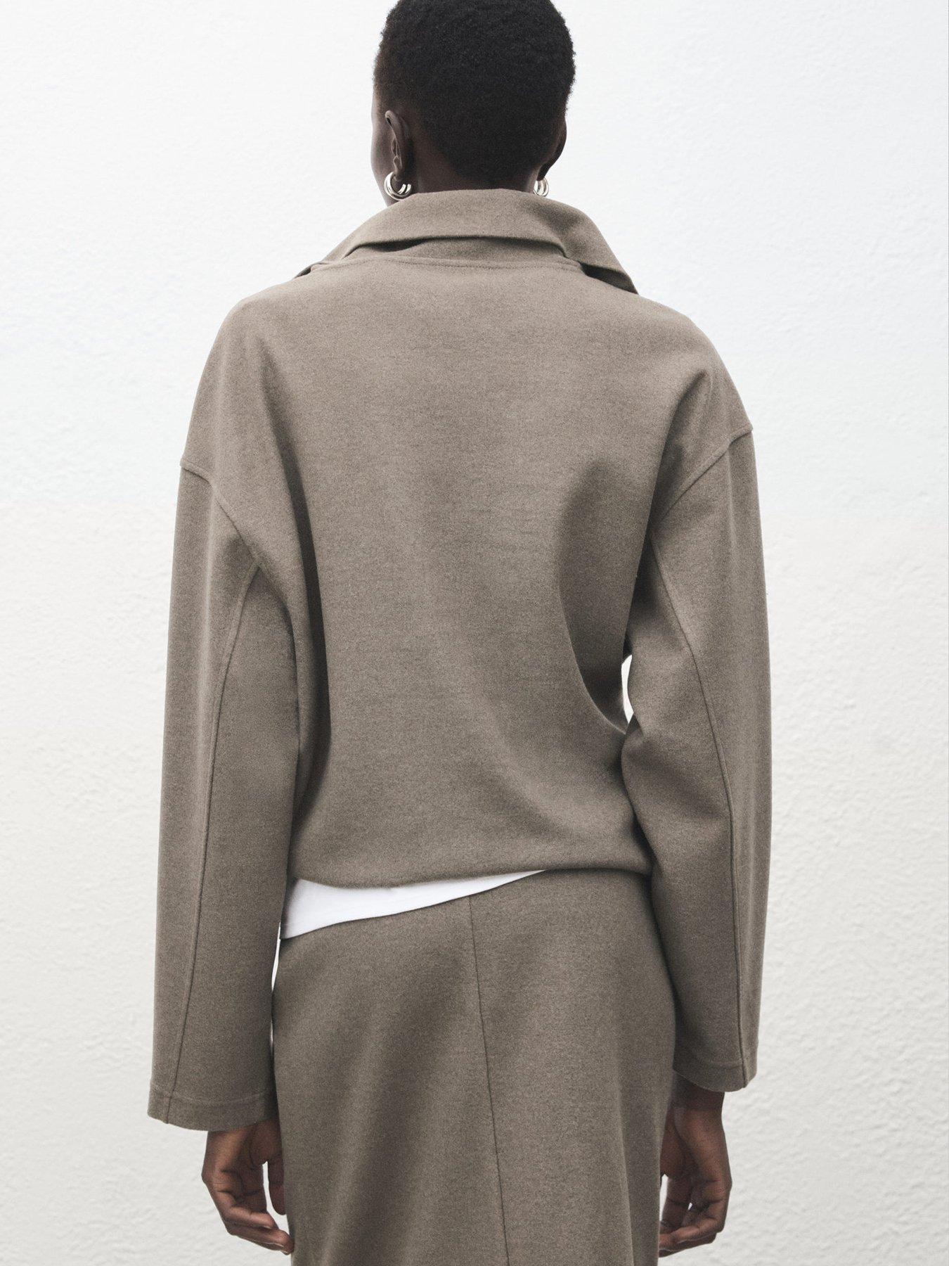  image of mango-turtleneck-sweatshirt-with-zip-grey