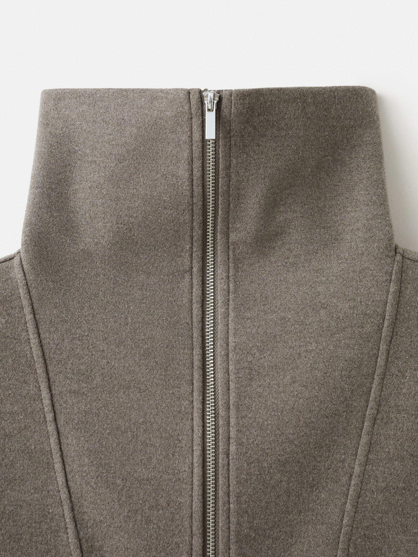  image of mango-turtleneck-sweatshirt-with-zip-grey