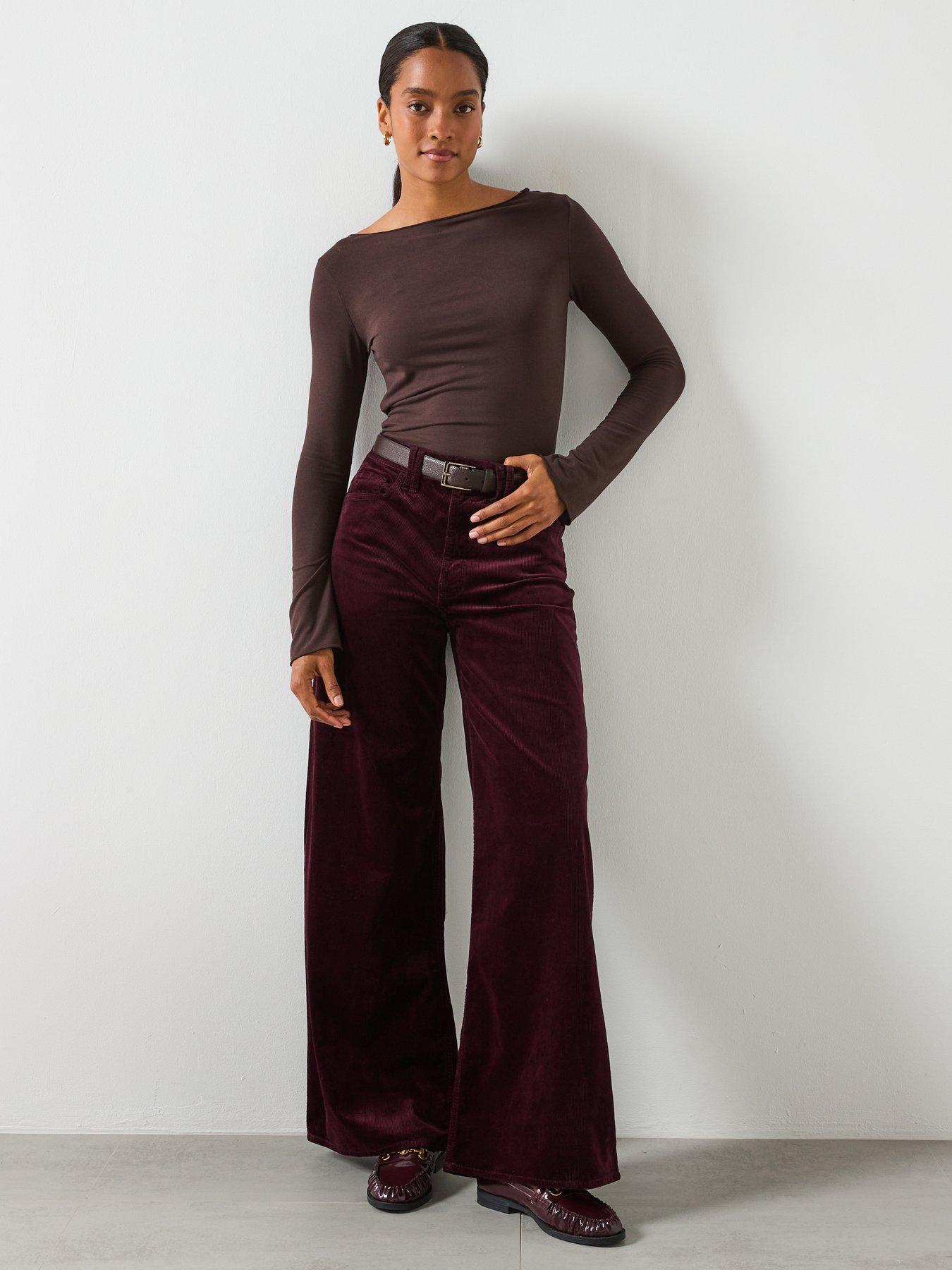 Image 3 of 6 of Mango Boat Neck T-shirt - Brown