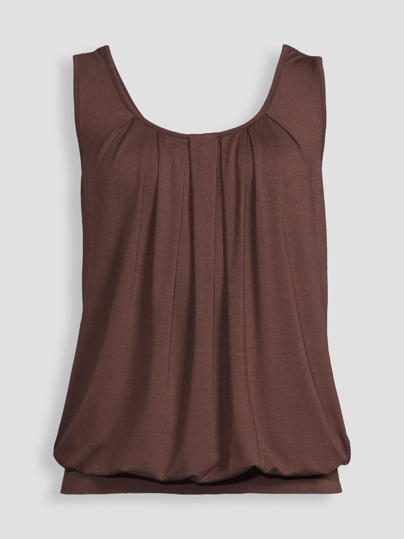 Image 6 of 6 of The Very Collection Stretch Bubble Hem Vest - Brown