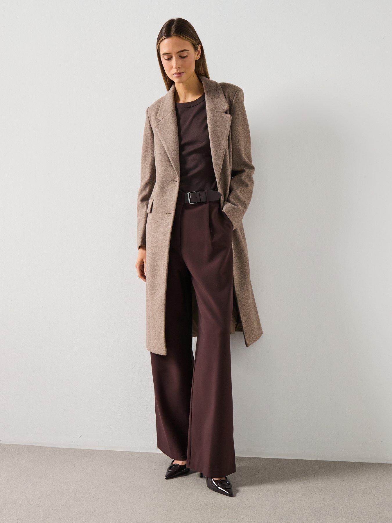 Image 3 of 6 of Mango Combined Coat With Detachable Collar - Brown