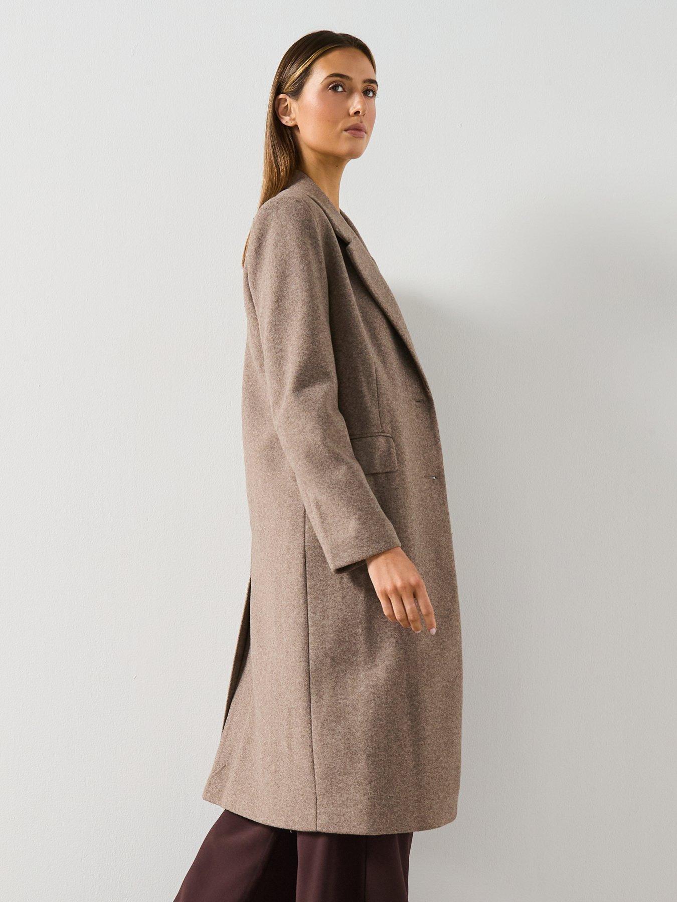 Image 6 of 6 of Mango Combined Coat With Detachable Collar - Brown