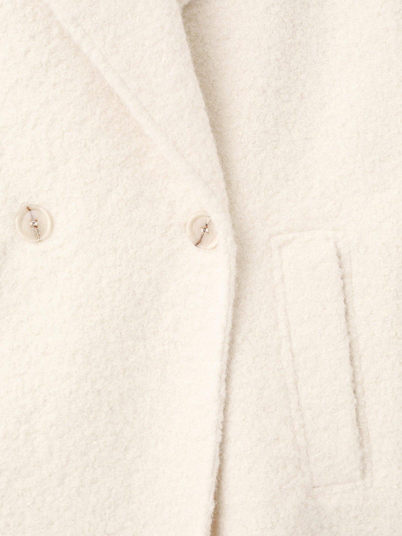 Image 5 of 7 of Mango Lapel Collar Boucle Coat - Beige