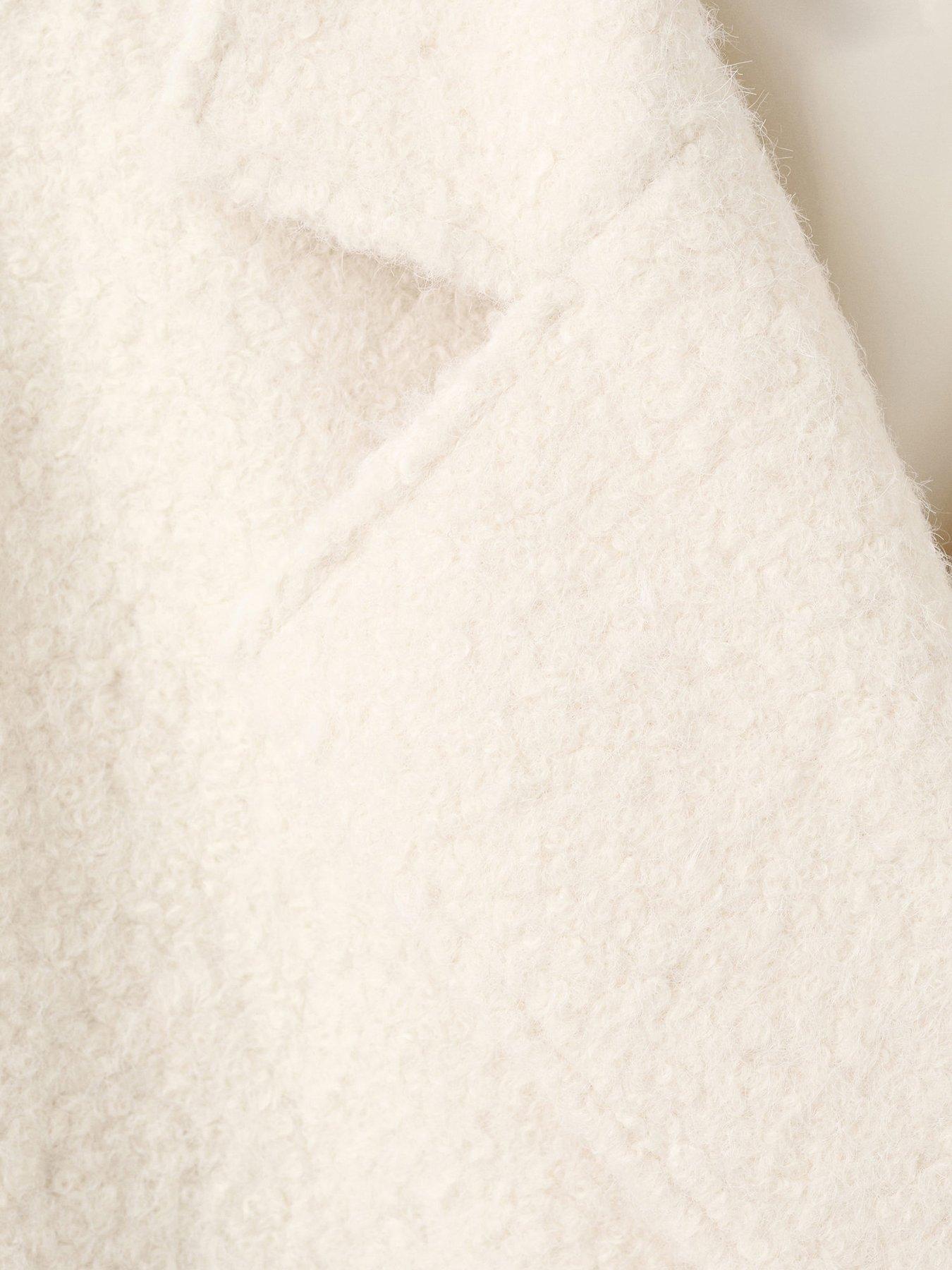 Image 6 of 7 of Mango Lapel Collar Boucle Coat - Beige