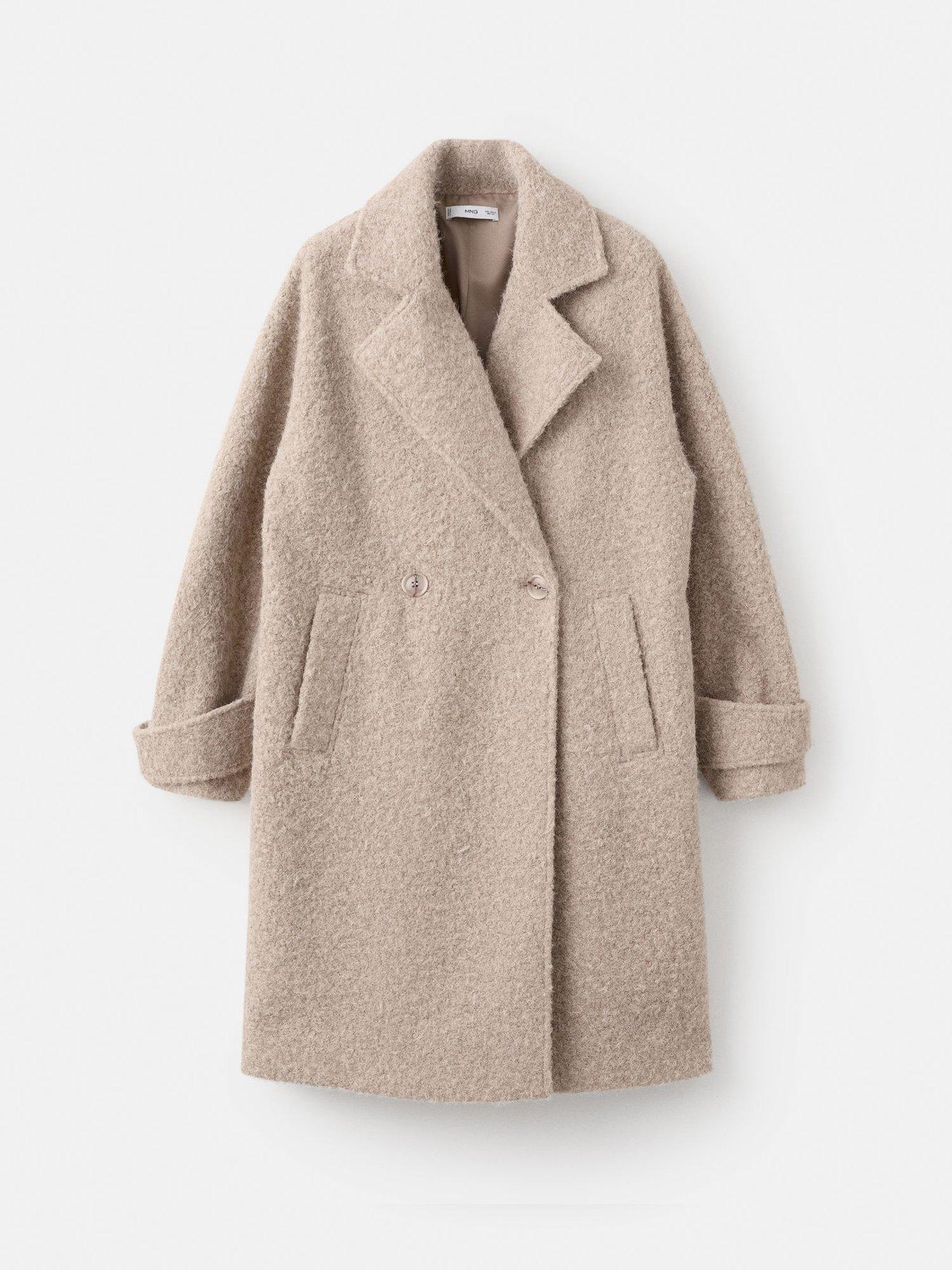 Image 6 of 6 of Mango Finsti Boucle Coat - Beige