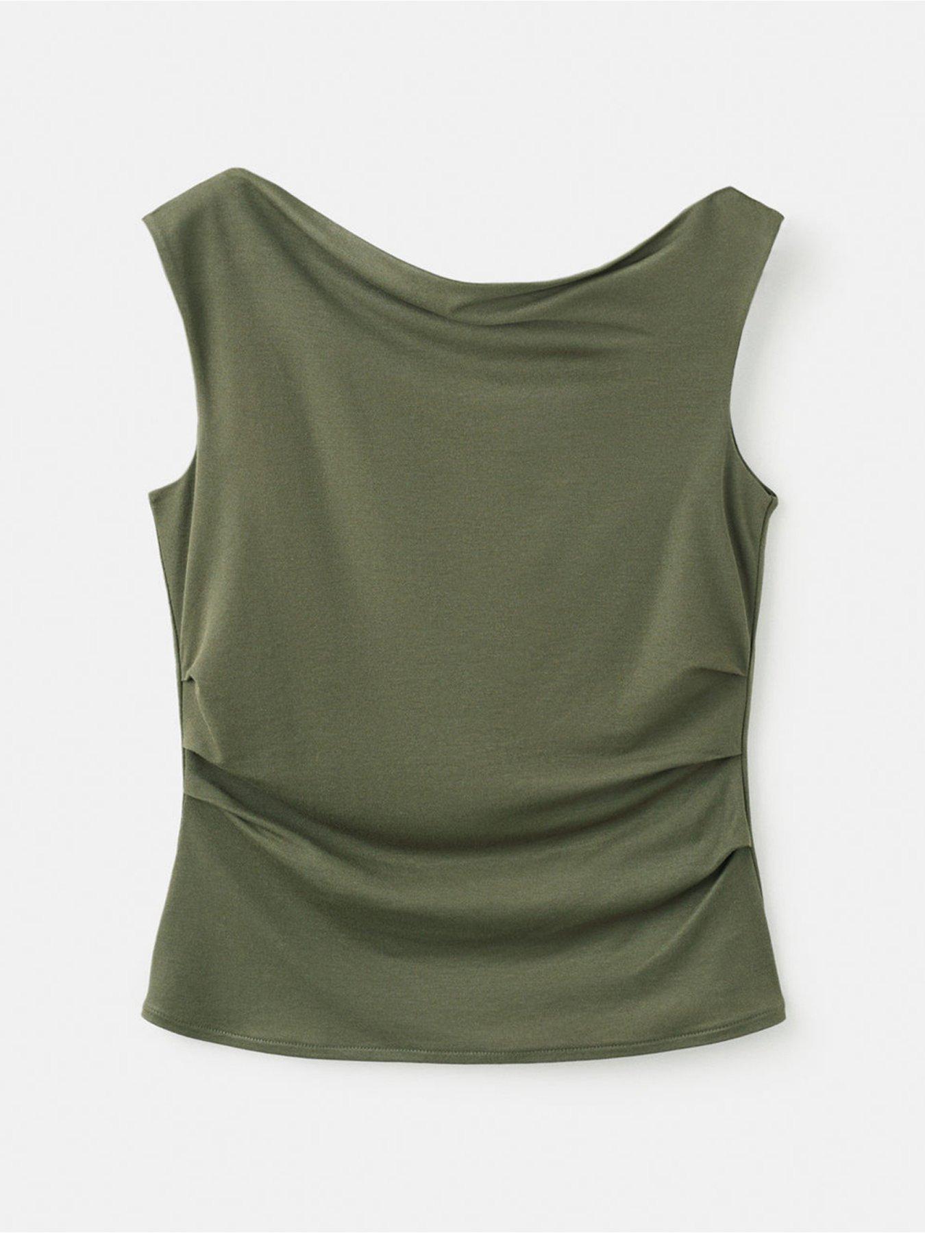  image of mango-sleeveless-canela-top-khaki