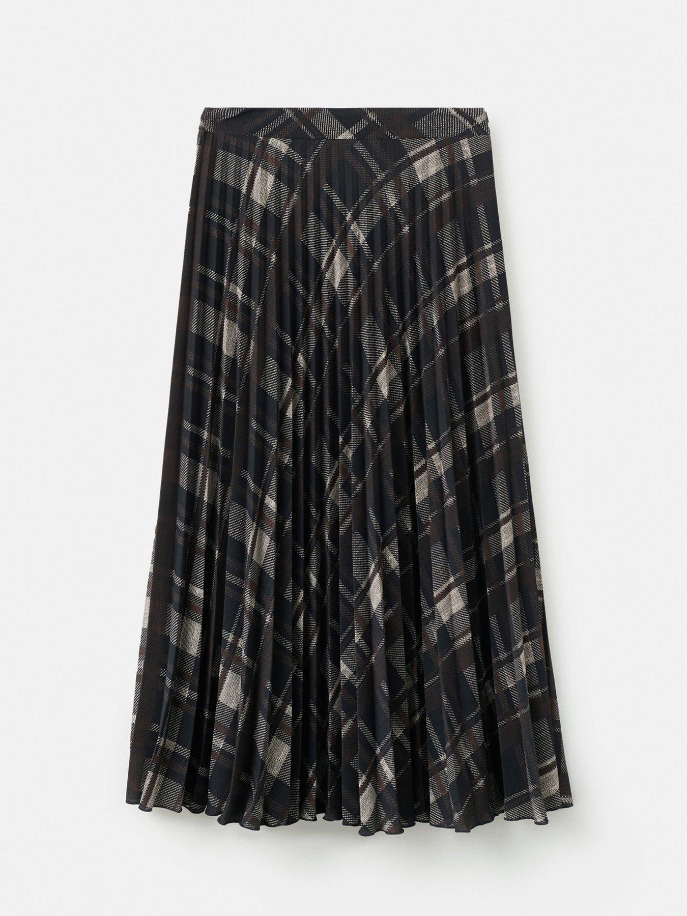 image of mango-long-tartan-skirt-brown