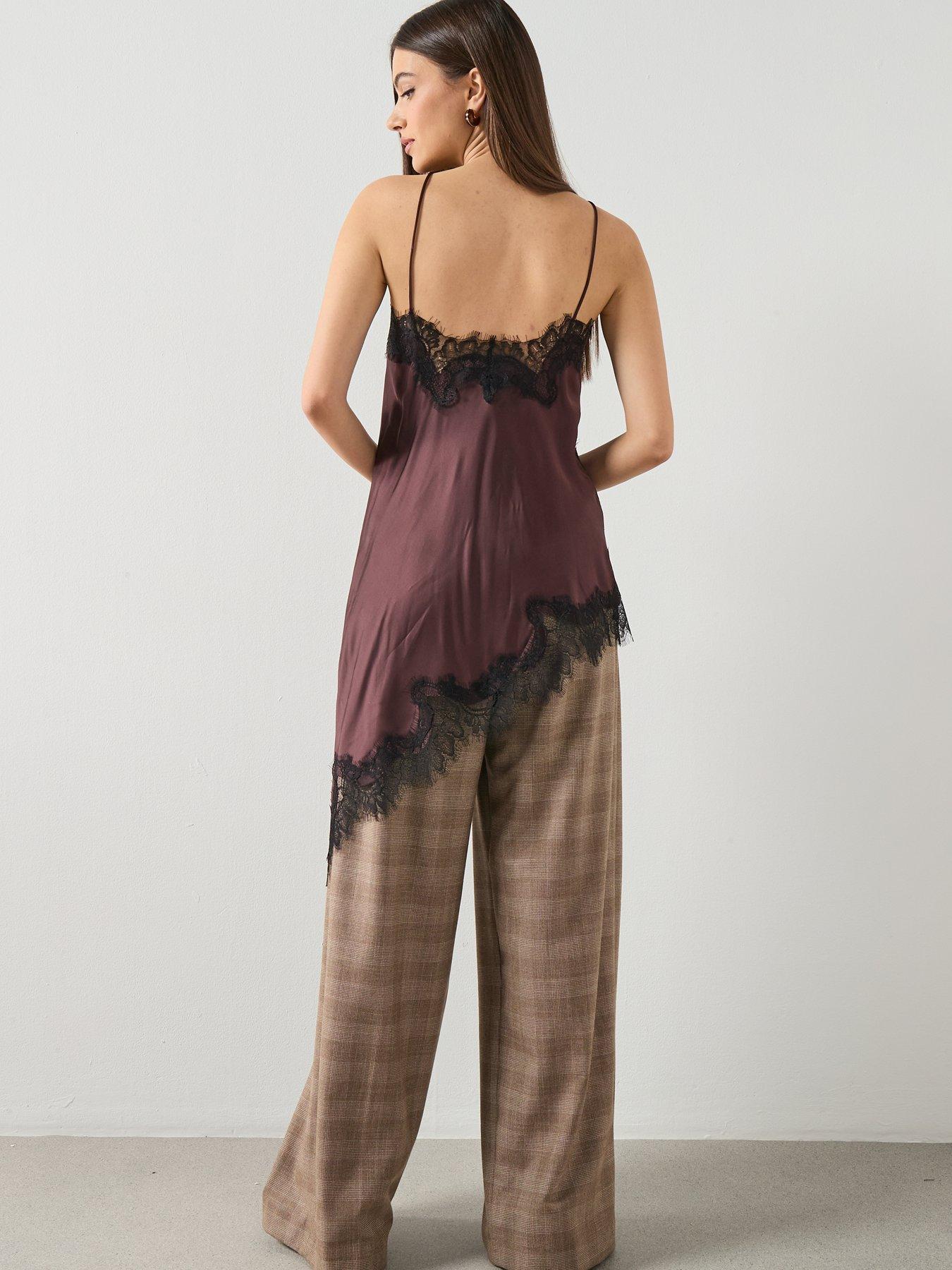  image of mango-lace-top--burgundy