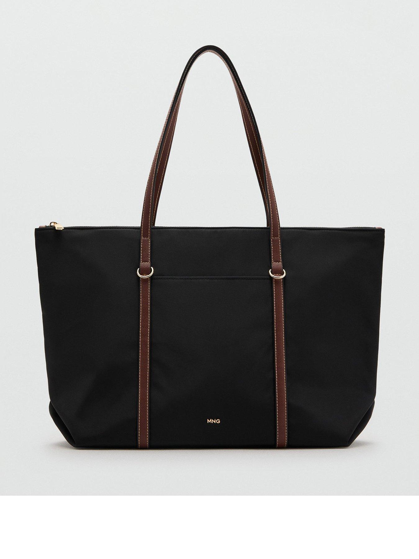 image of mango-shopper-bag-with-double-handle-black