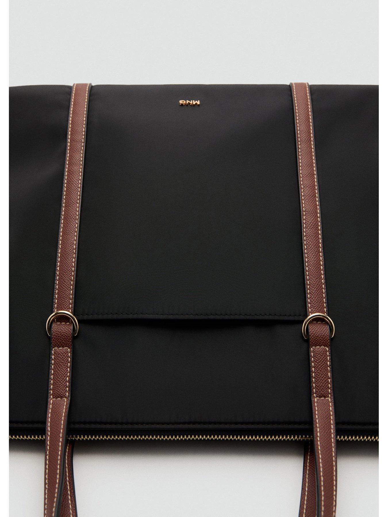  image of mango-shopper-bag-with-double-handle-black