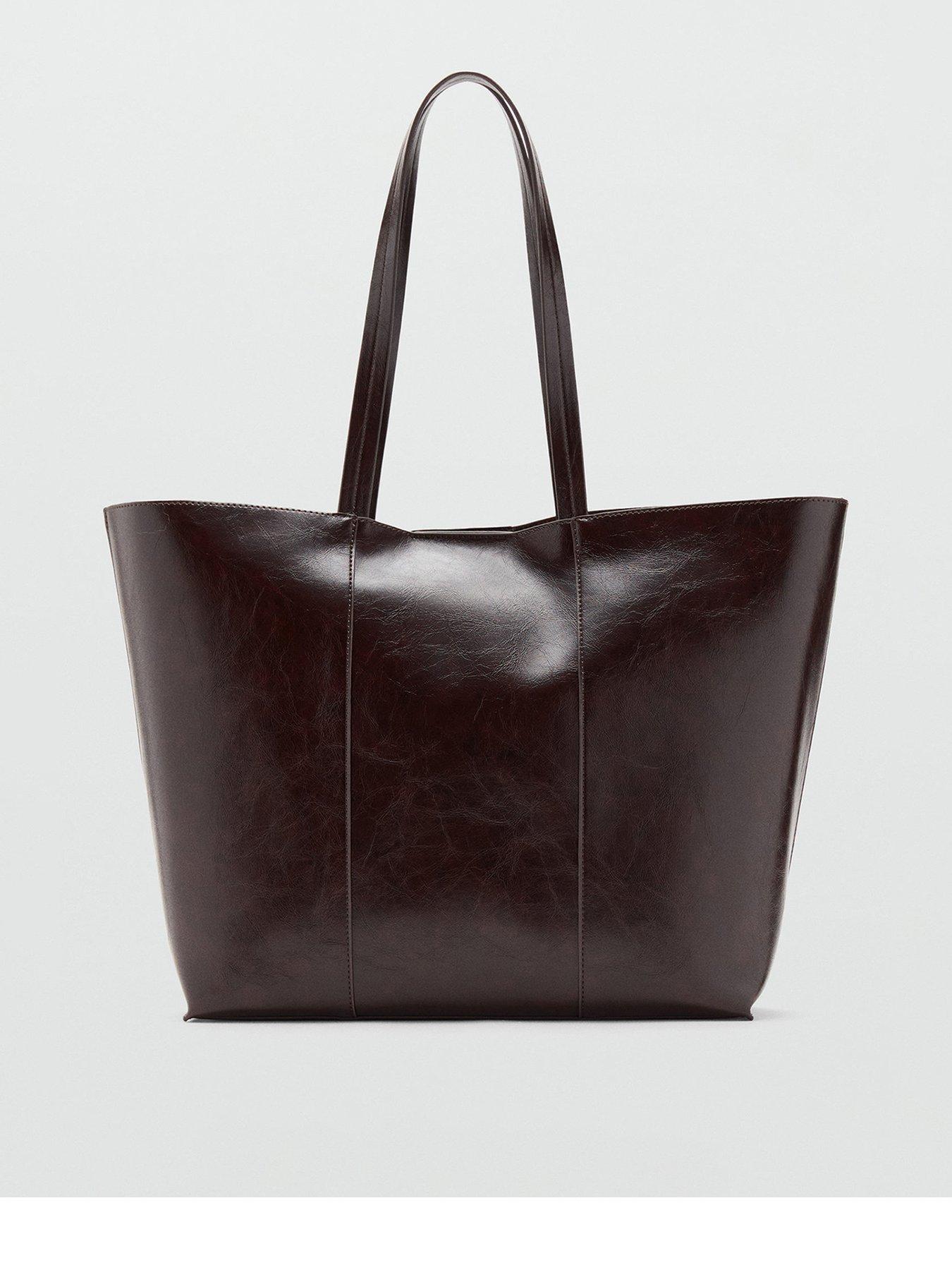 Image 1 of 5 of Mango Large Shopper Bag - Brown