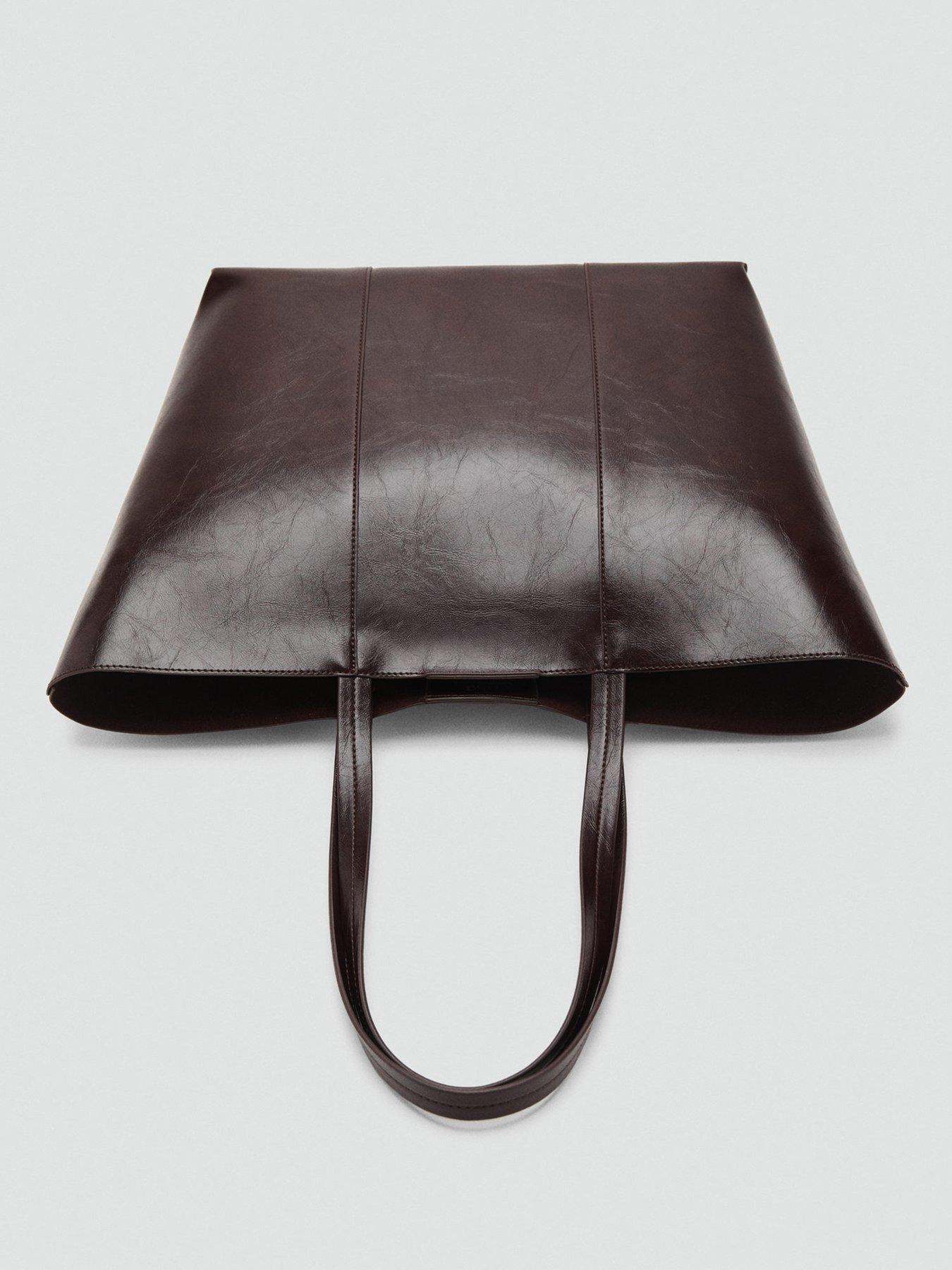 Image 4 of 5 of Mango Large Shopper Bag - Brown