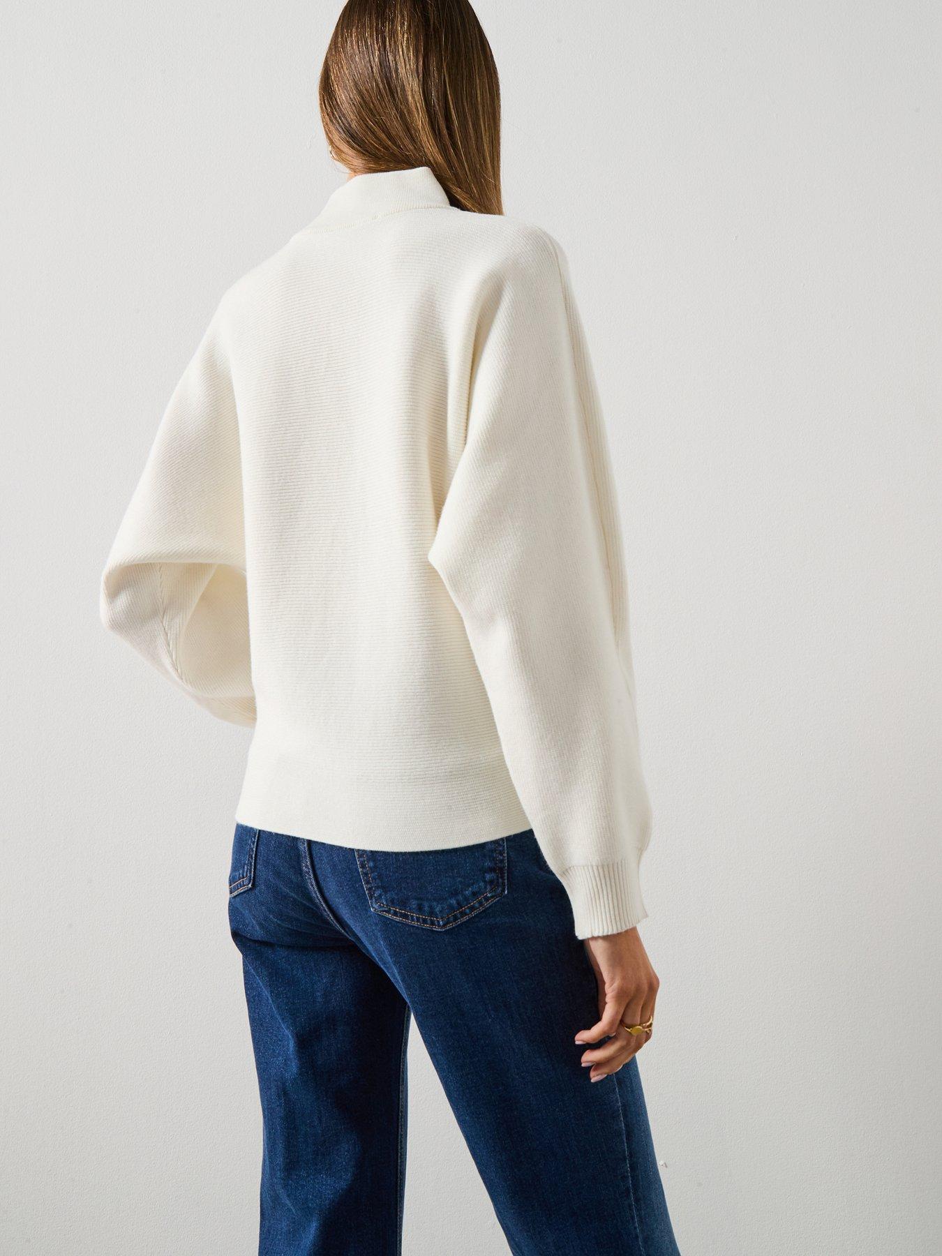 Image 2 of 6 of Mango Turtleneck Jumper With Jewel Buttons - Beige