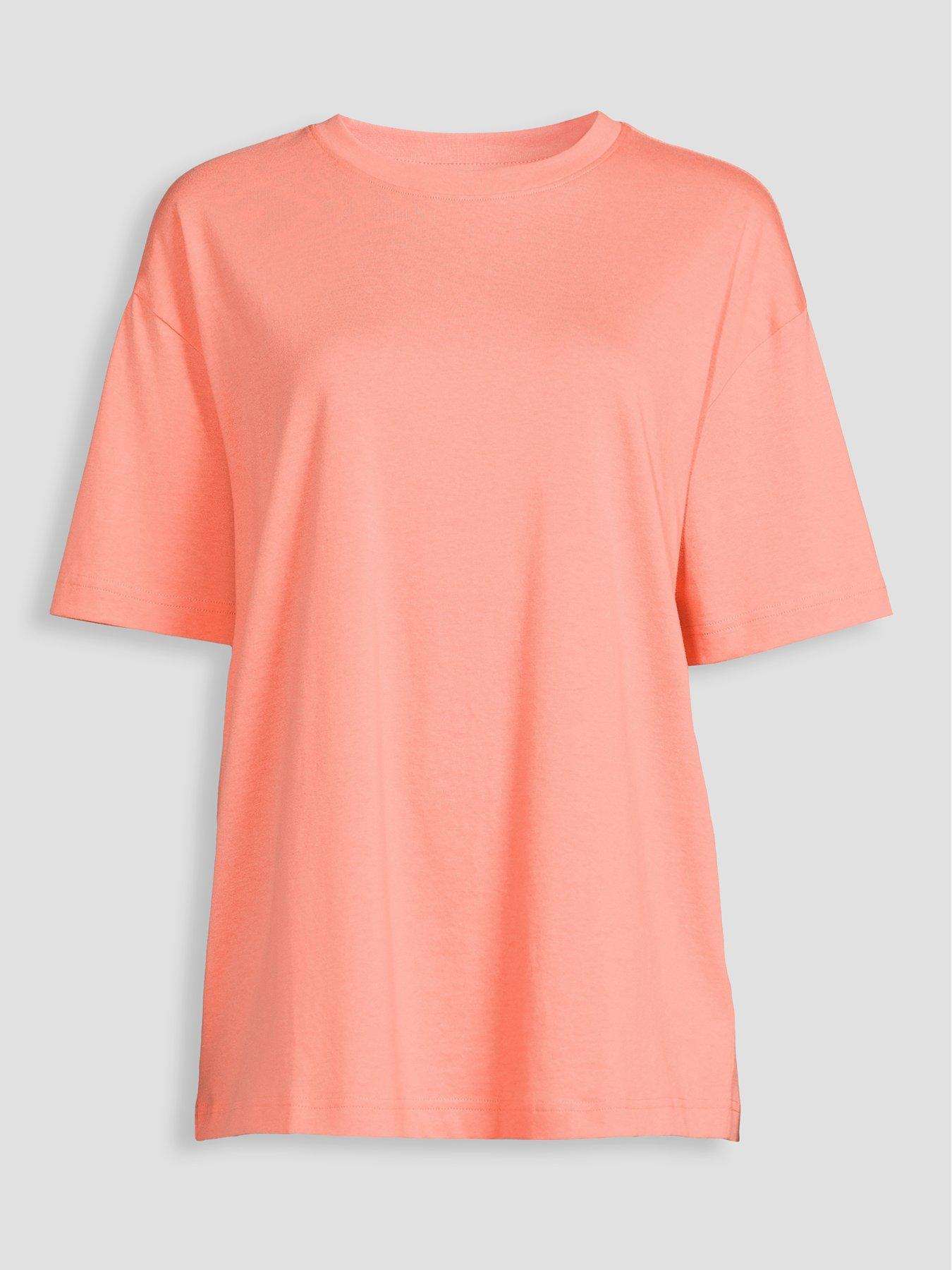 Image 7 of 7 of The Very Collection Crew Neck Oversized T-Shirt - Coral