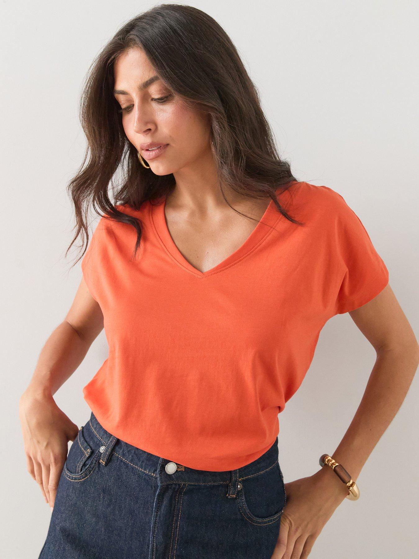 The Very Collection V-Neck T-Shirt - Orange