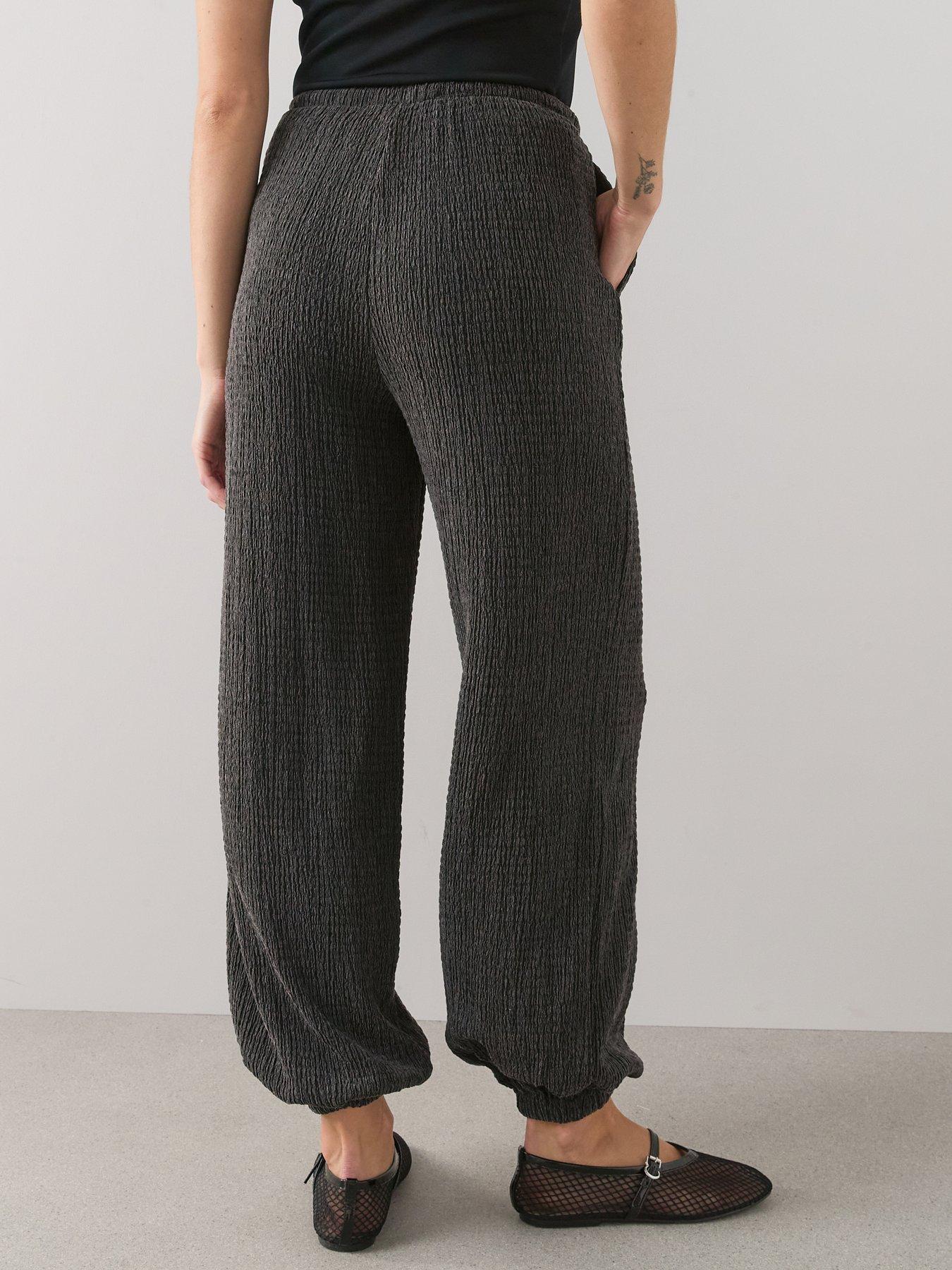 Image 2 of 7 of The Very Collection Textured Balloon Leg Trousers - Grey