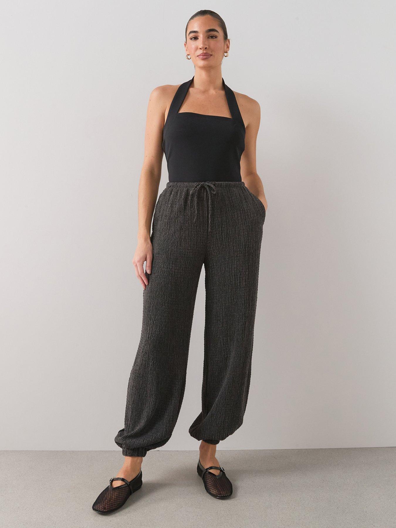 Image 3 of 7 of The Very Collection Textured Balloon Leg Trousers - Grey