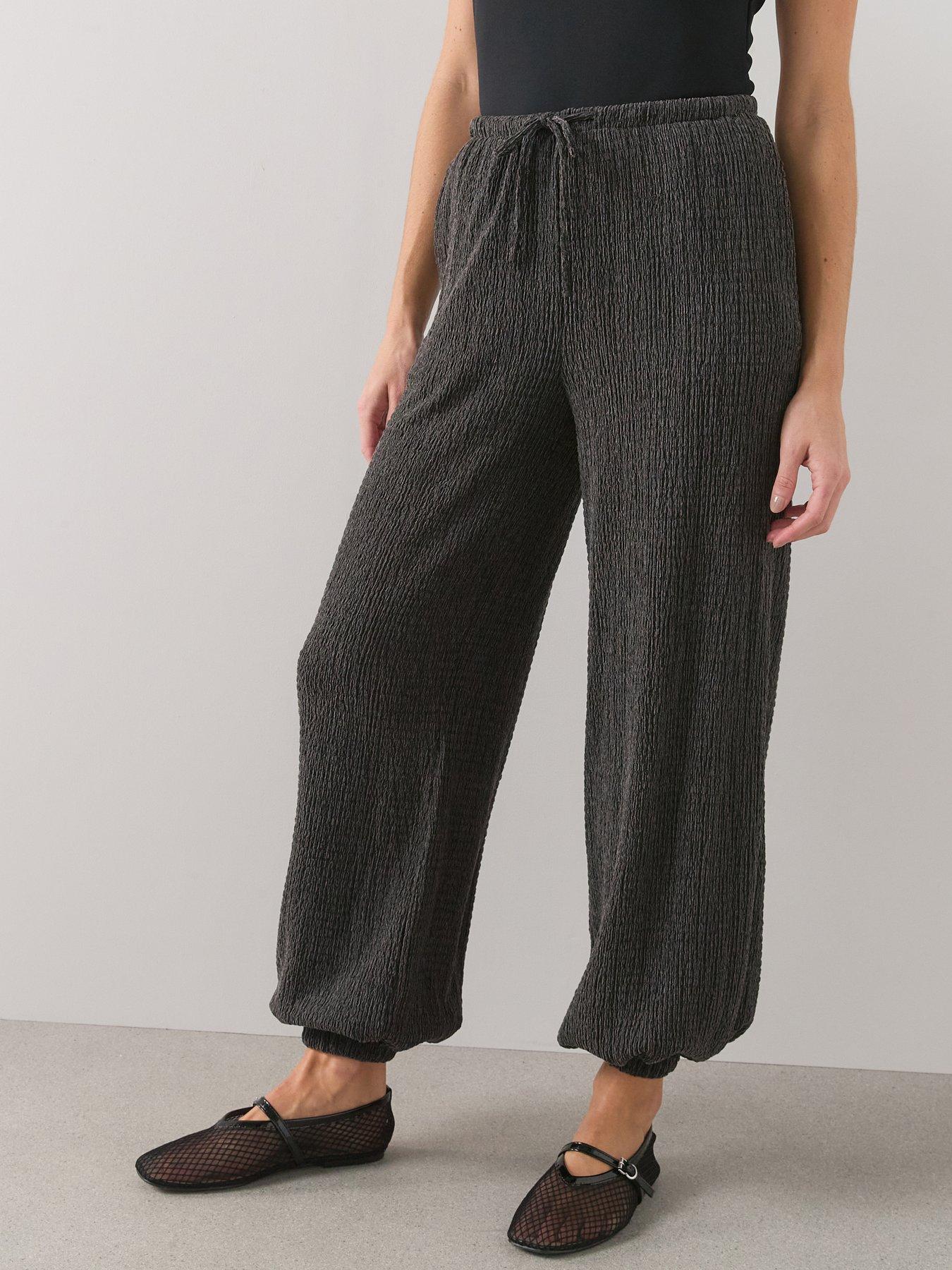 Image 4 of 7 of The Very Collection Textured Balloon Leg Trousers - Grey