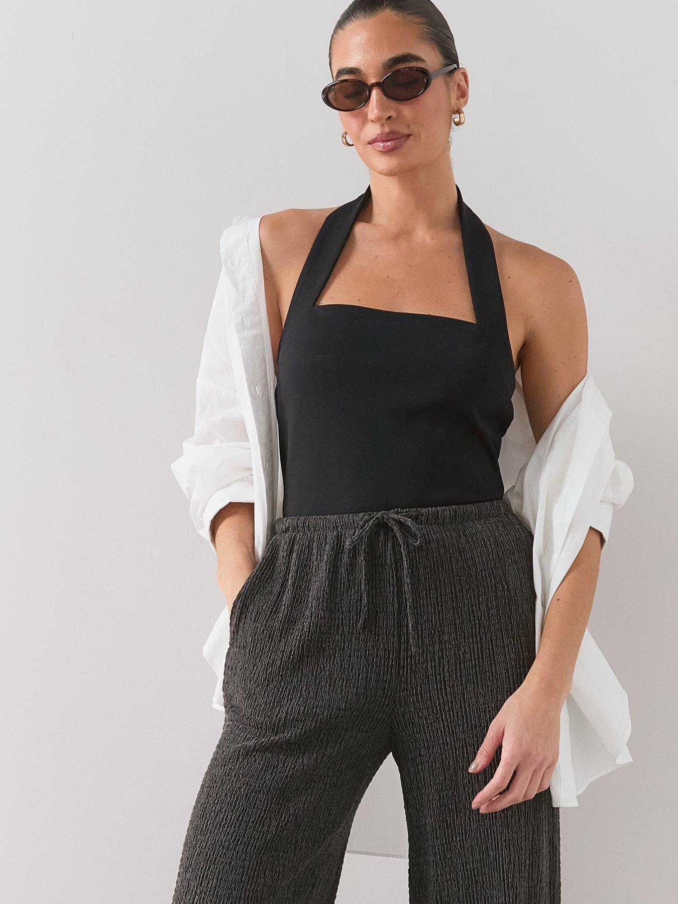 Image 5 of 7 of The Very Collection Textured Balloon Leg Trousers - Grey