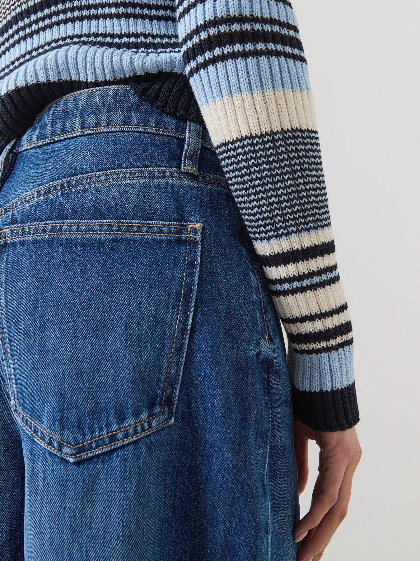 Image 6 of 6 of Mango High Waisted Barrel Jeans - Blue