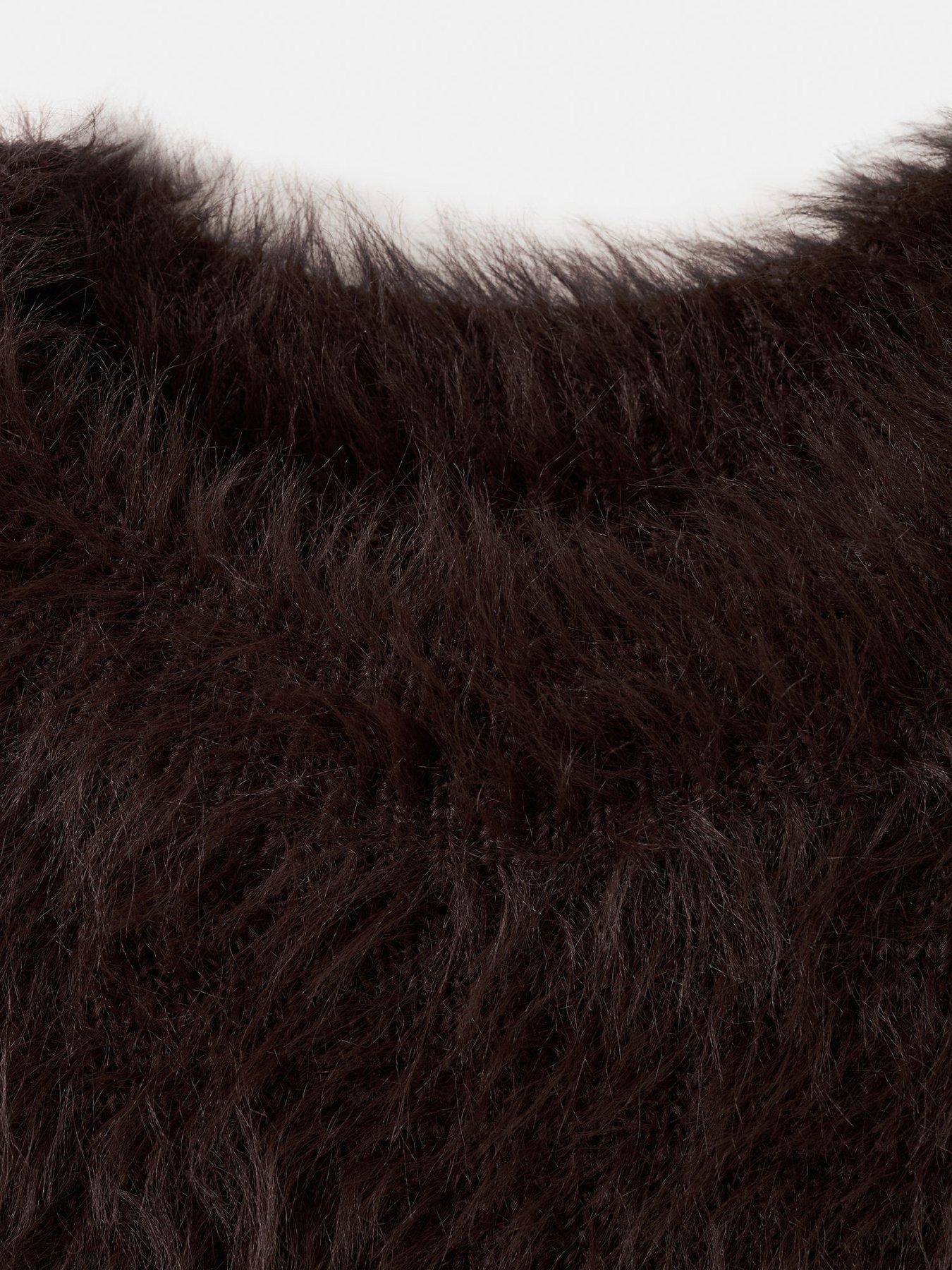 Image 4 of 5 of Mango Faux-fur Sweater - Brown
