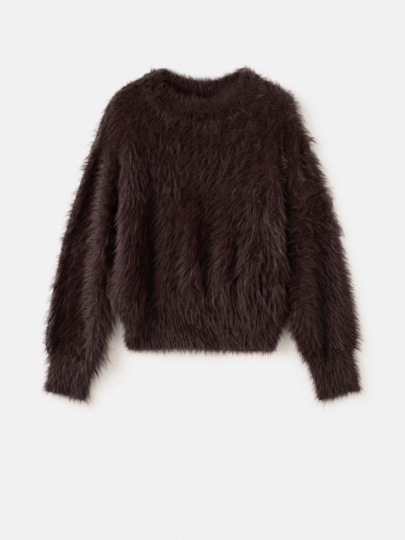 Image 5 of 5 of Mango Faux-fur Sweater - Brown