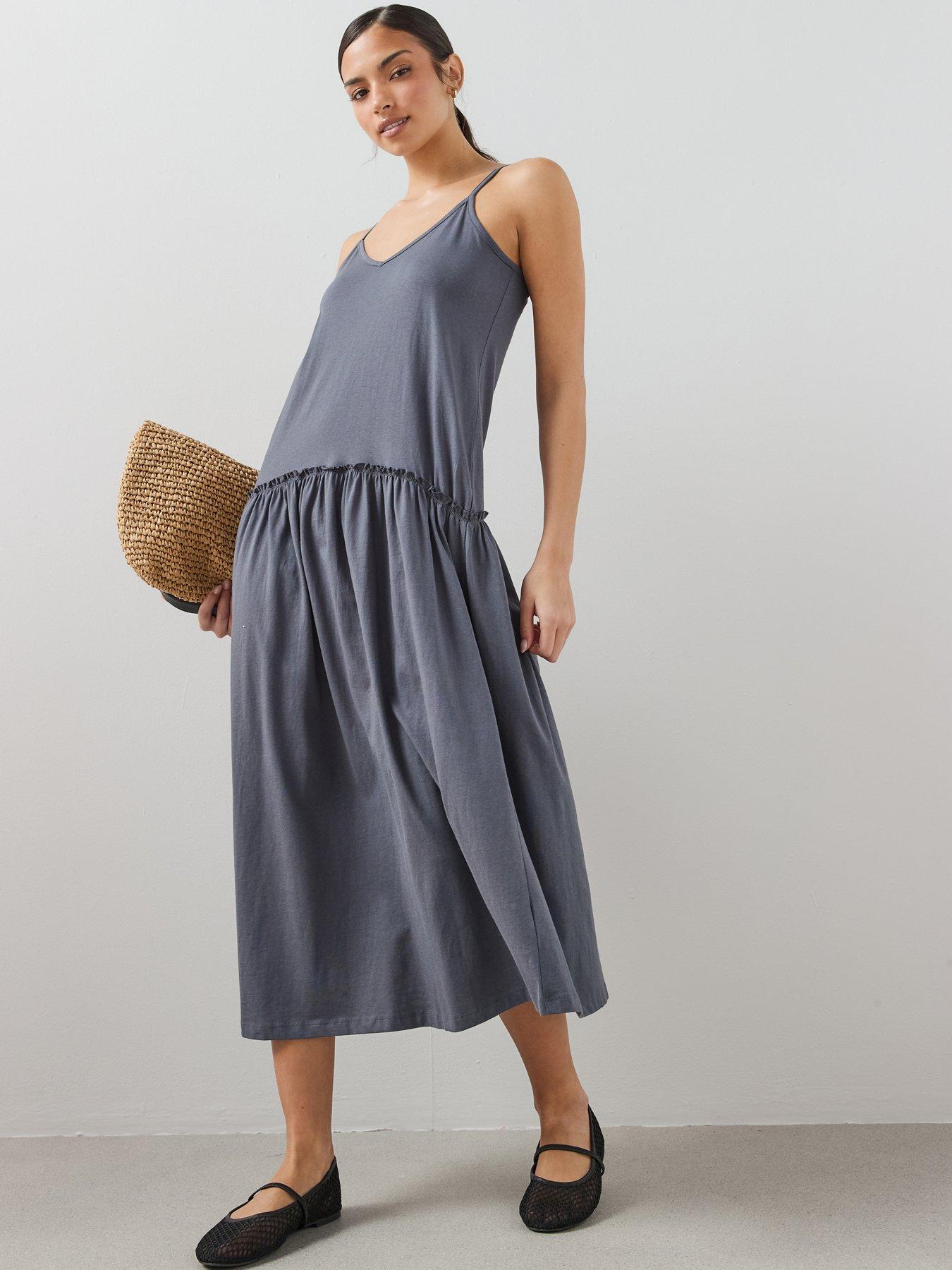 The Very Collection Cotton Cami Midaxi Dress - Blue