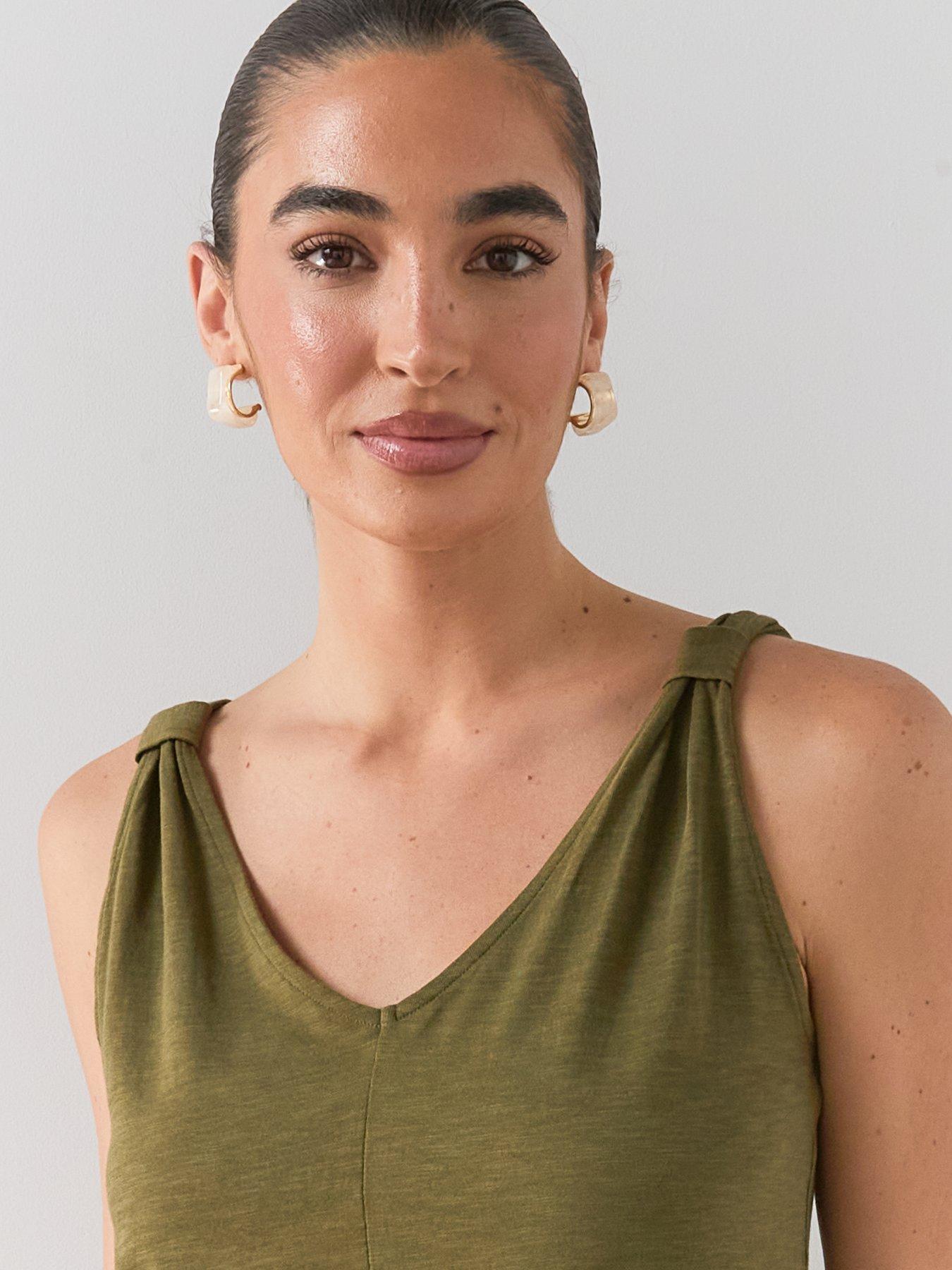 Image 5 of 7 of The Very Collection Casual Cotton Playsuit - Green
