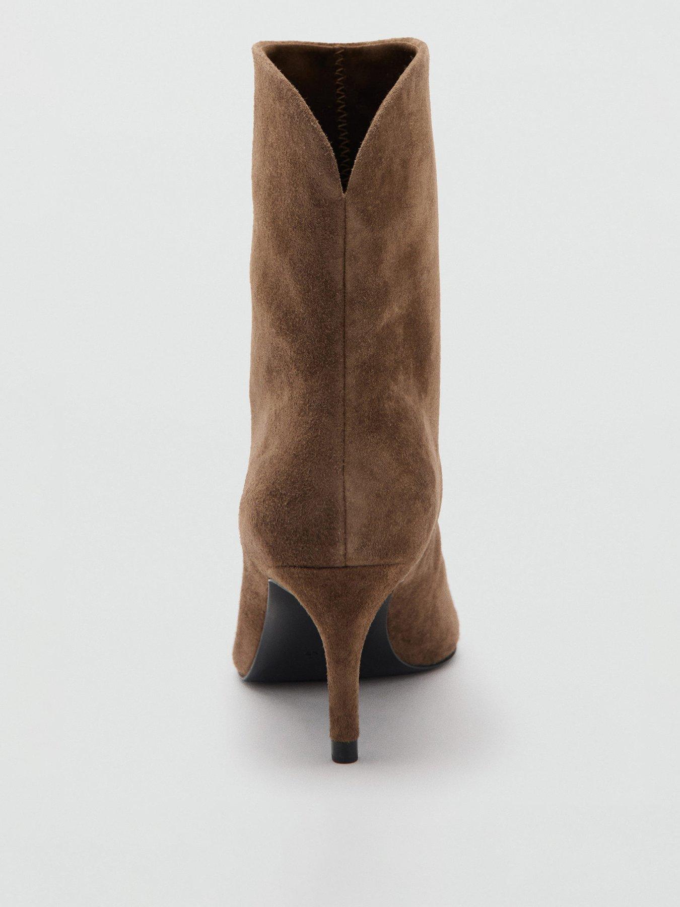 Image 2 of 6 of Mango Pointed Toe Ankle Boots - Brown