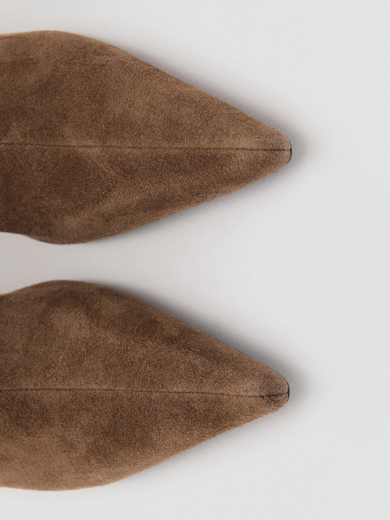 Image 4 of 6 of Mango Pointed Toe Ankle Boots - Brown