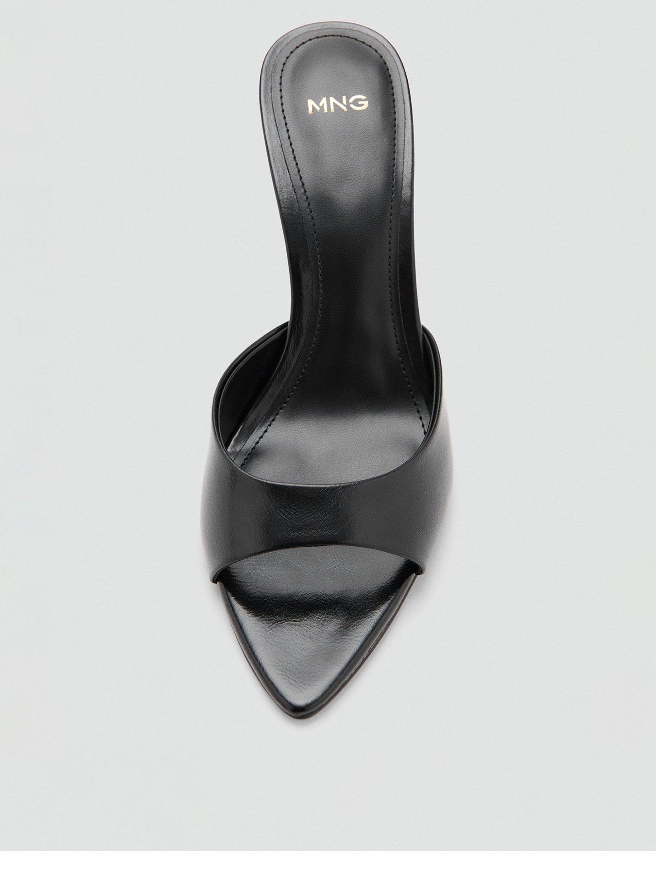 Image 3 of 5 of Mango Pointed Heel Sandals - Black